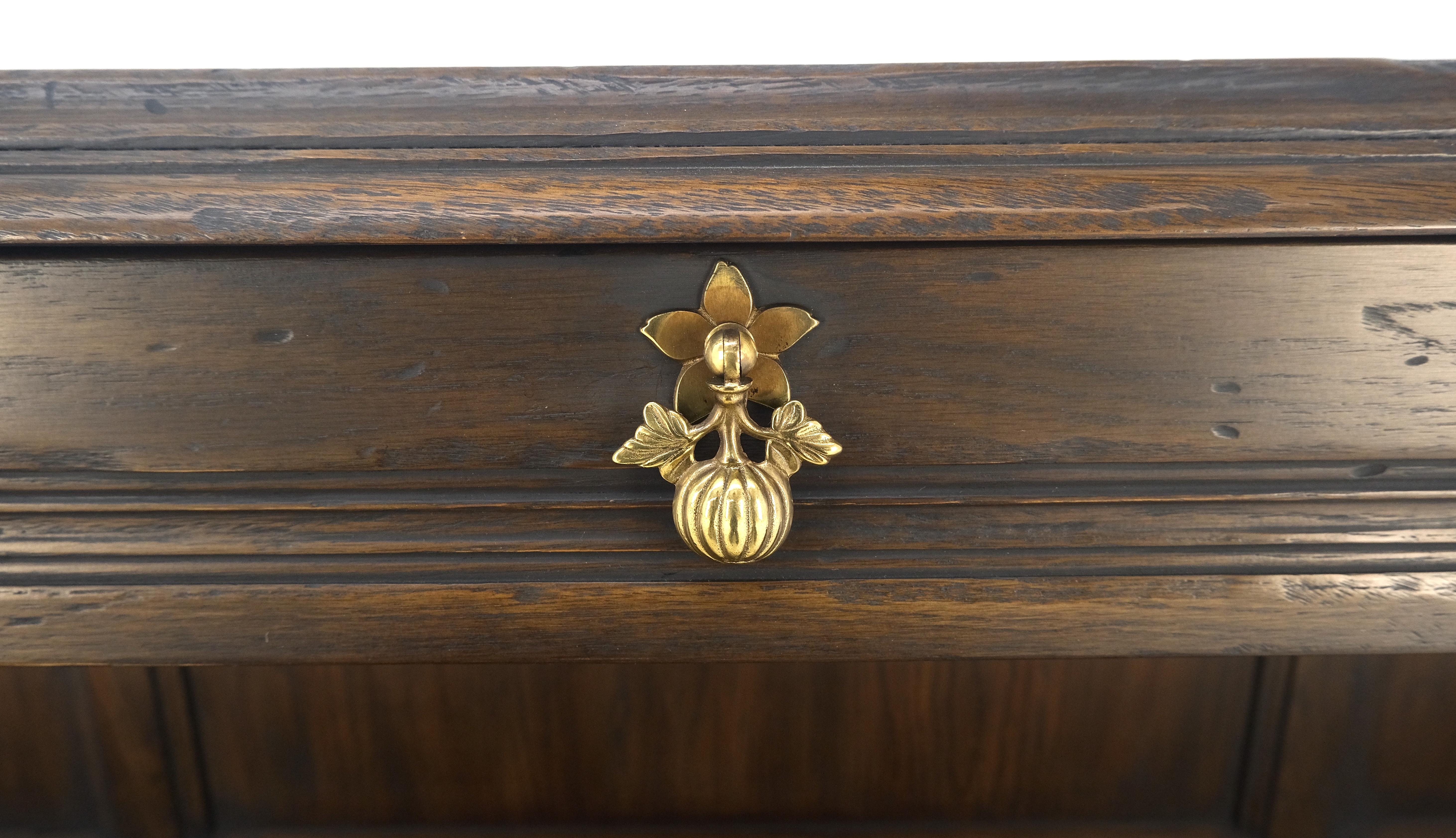 Brass Finished Back Solid Oak c1970s 78