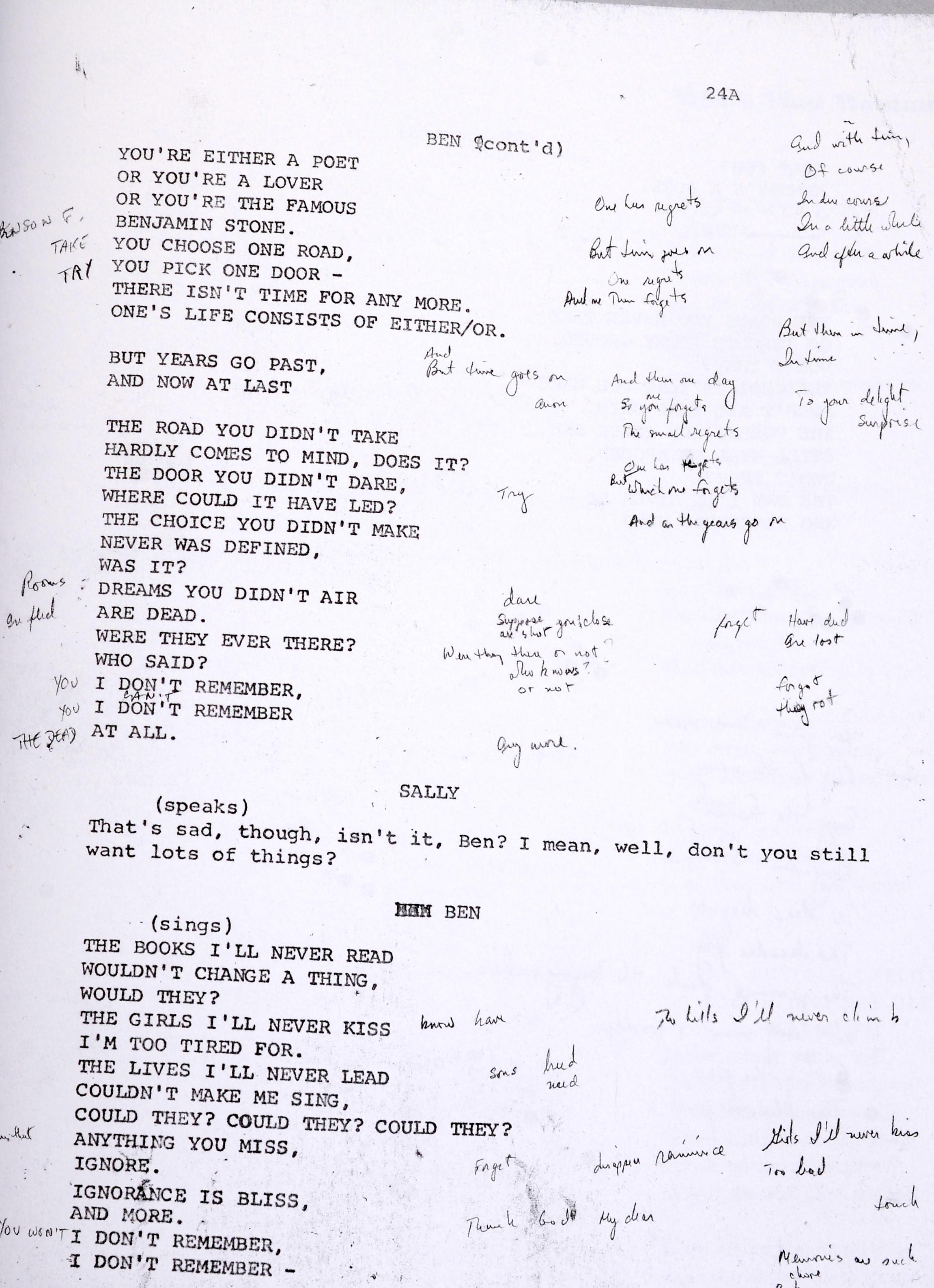 Finishing the Hat (finir le chapeau) Lyrics collected 1954-1981, commentaires de Stephen Sondheim en vente 8