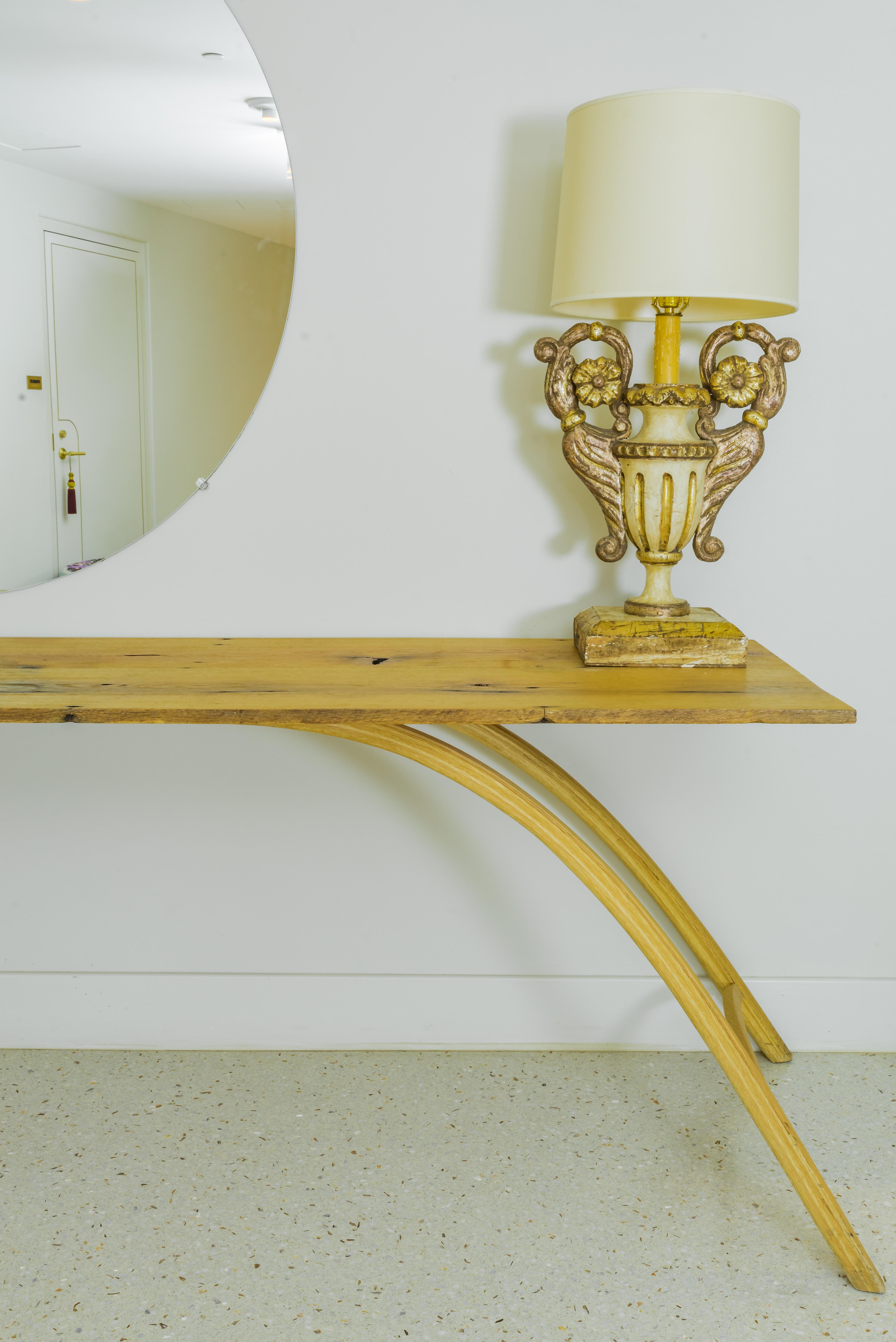 Moderno Tavolo Consolle Finita, legno di Oak Wood recuperato, realizzato a mano da Rafael Calvo in vendita
