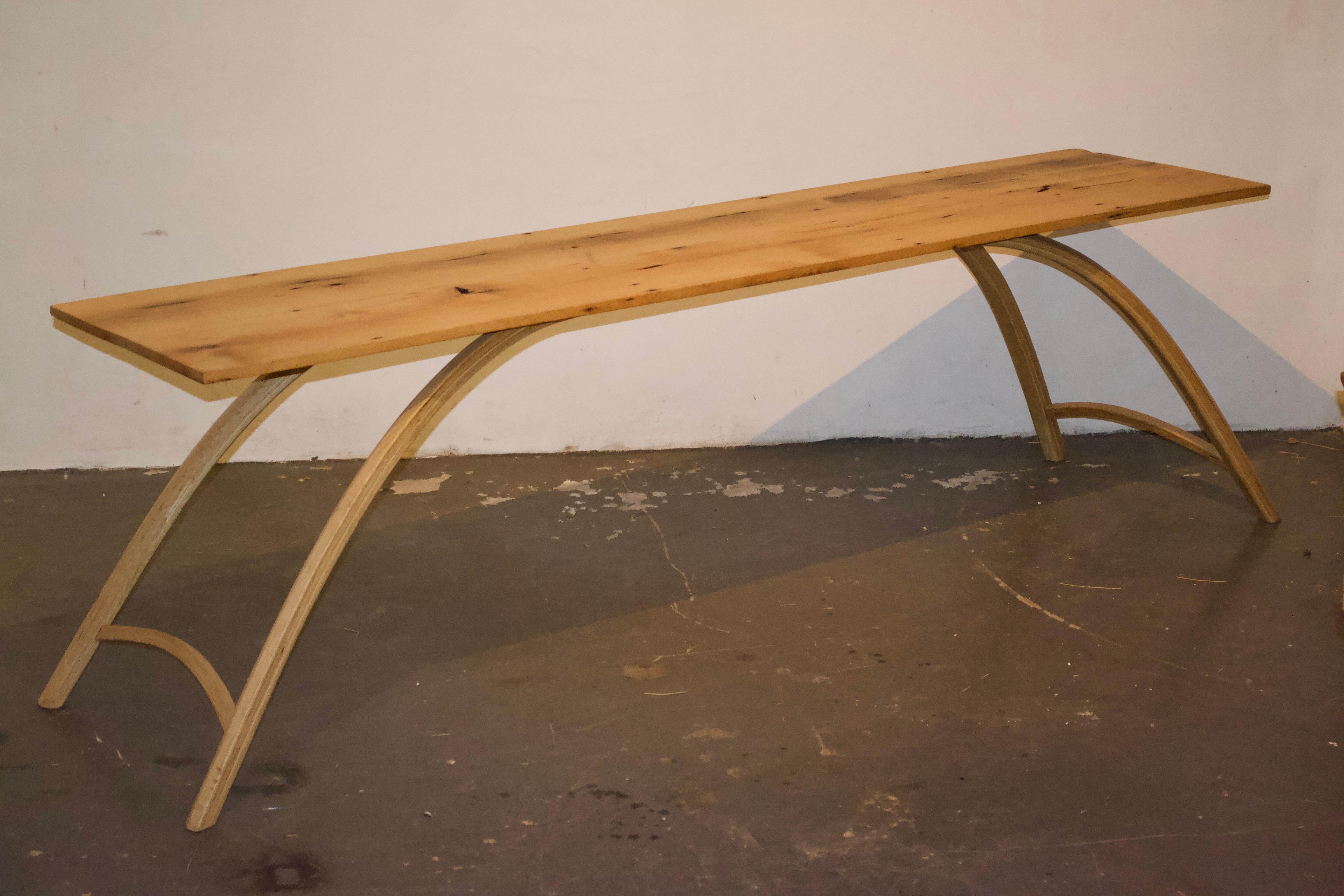 Americano Tavolo Consolle Finita, legno di Oak Wood recuperato, realizzato a mano da Rafael Calvo in vendita