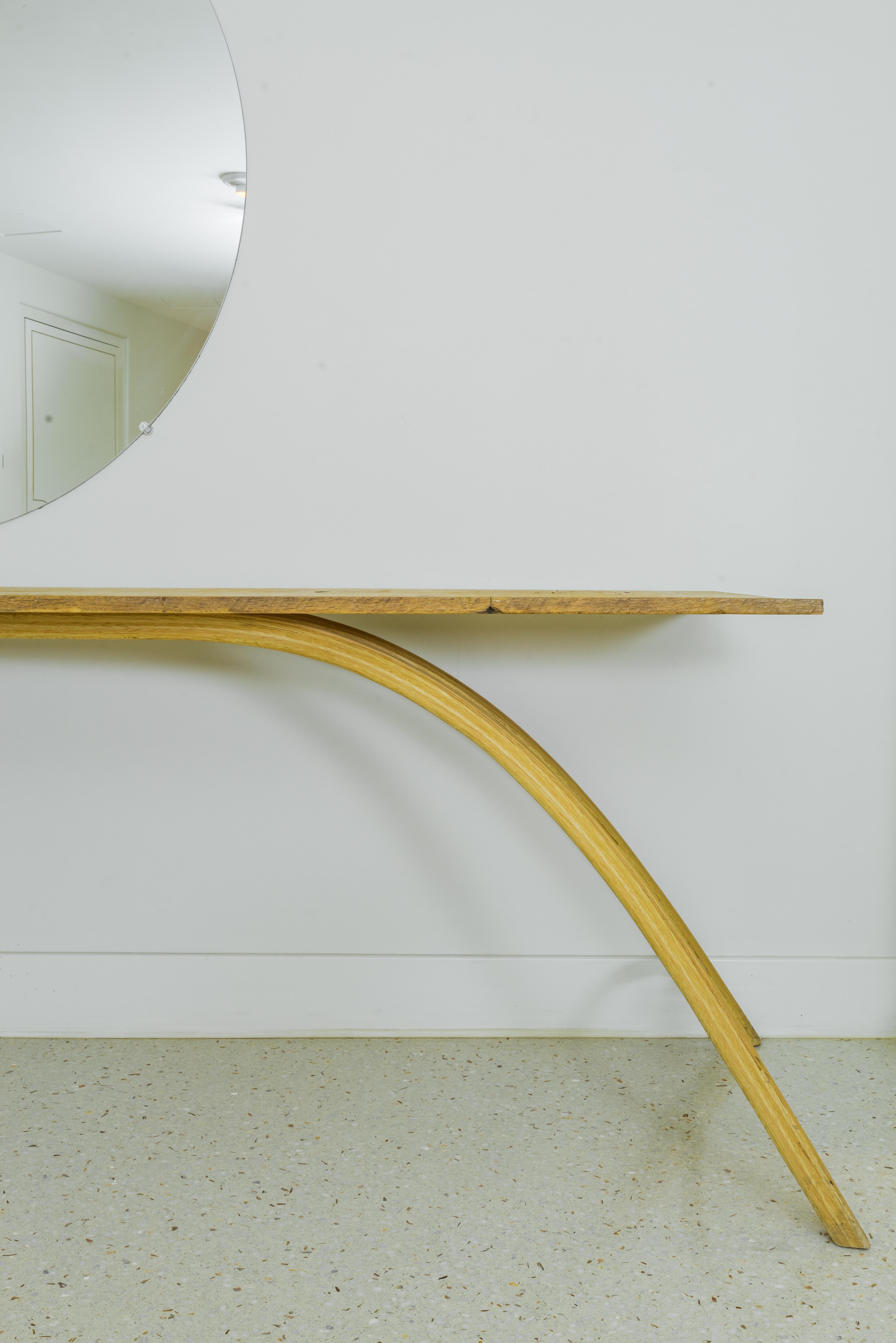 Fatto a mano Tavolo Consolle Finita, legno di Oak Wood recuperato, realizzato a mano da Rafael Calvo in vendita