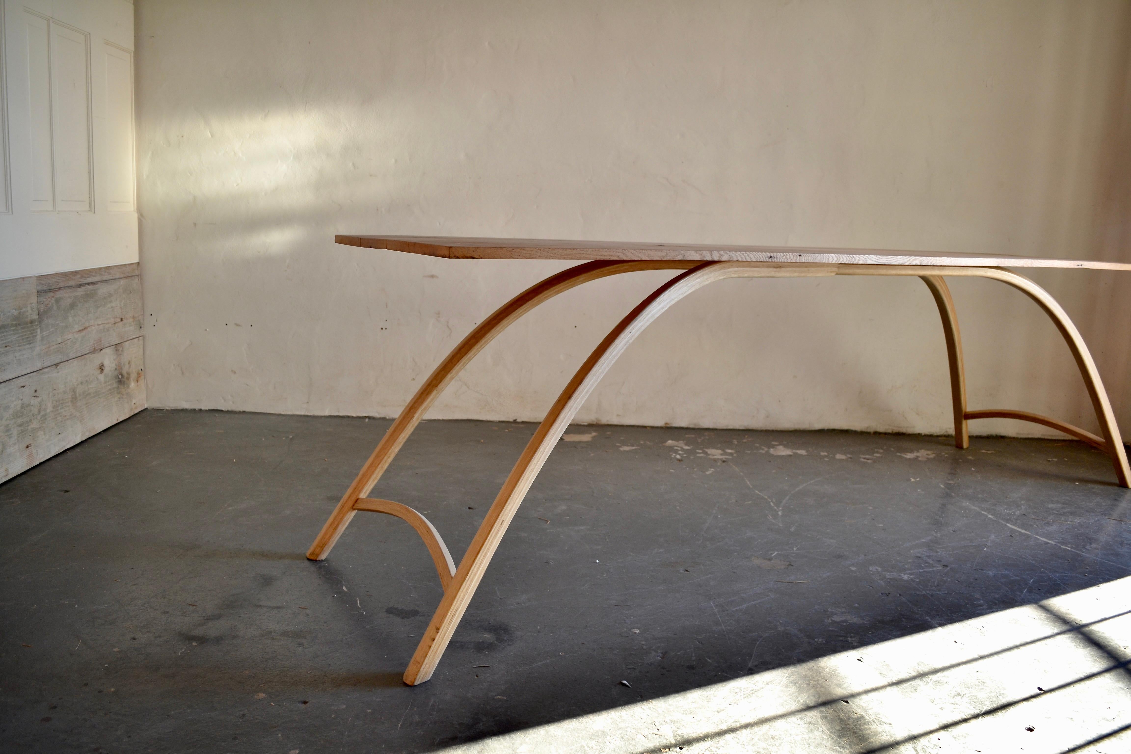 XXI secolo e contemporaneo Tavolo Consolle Finita, legno di Oak Wood recuperato, realizzato a mano da Rafael Calvo in vendita