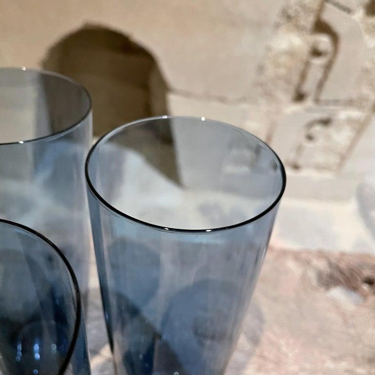 1960s Four Blue Tall Tumbler Glasses by Kaj Franck IIttala Finland In Good Condition In Chula Vista, CA