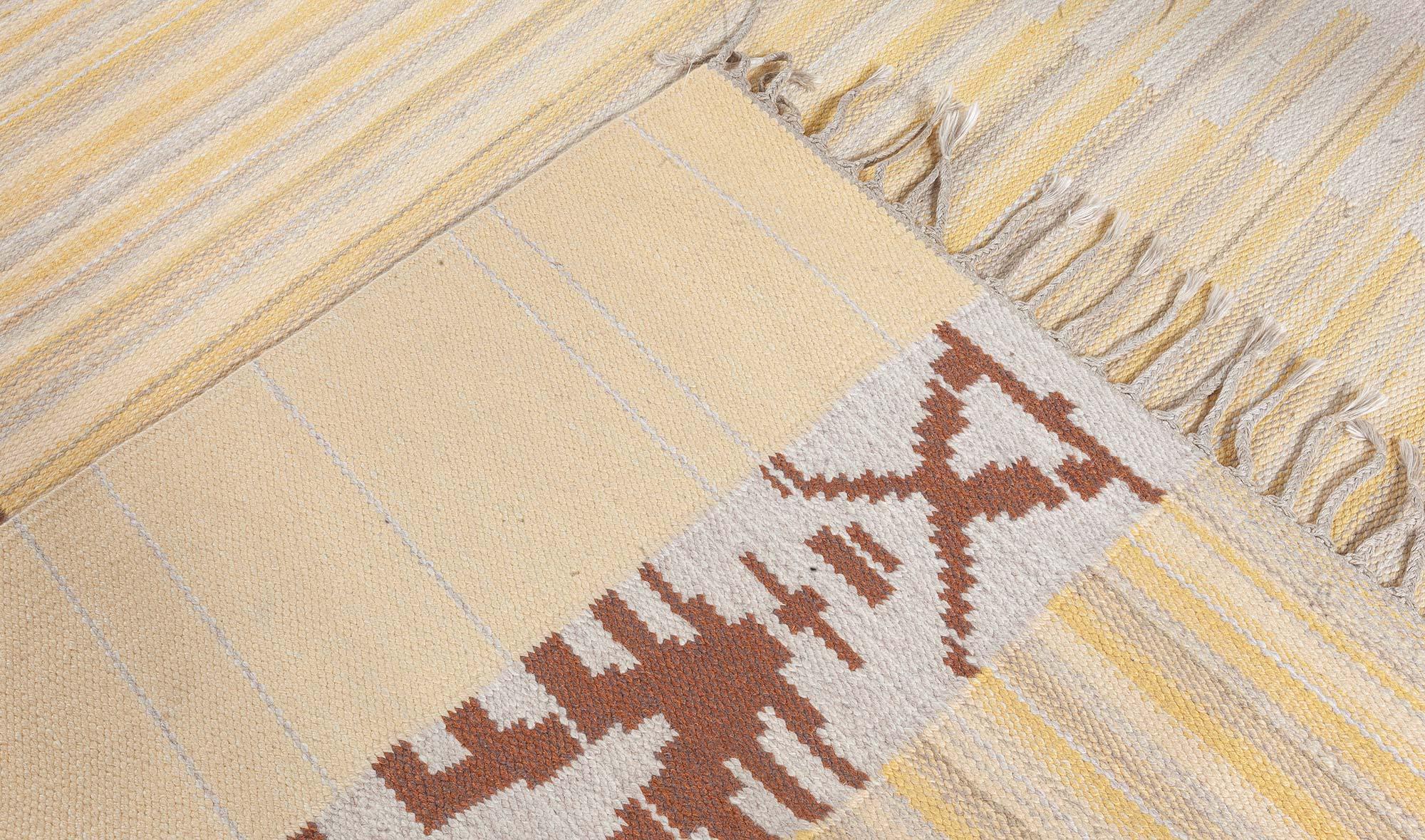 Wool Finland Flat Woven Rug by Alestalon Mattokutomo For Sale