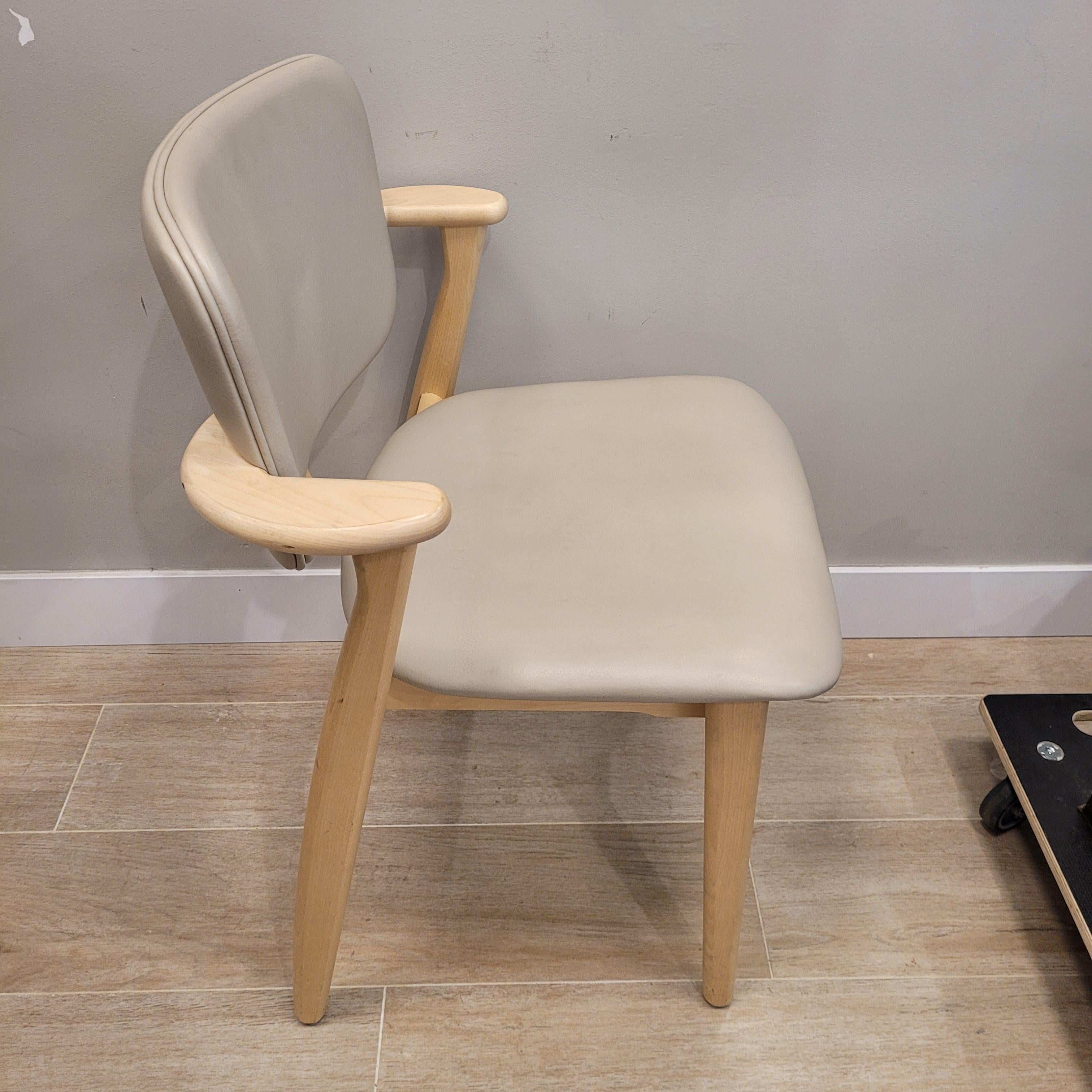 Finland grey leather wood Domus Chair, Ilmari Tapiovaara, Artek 3