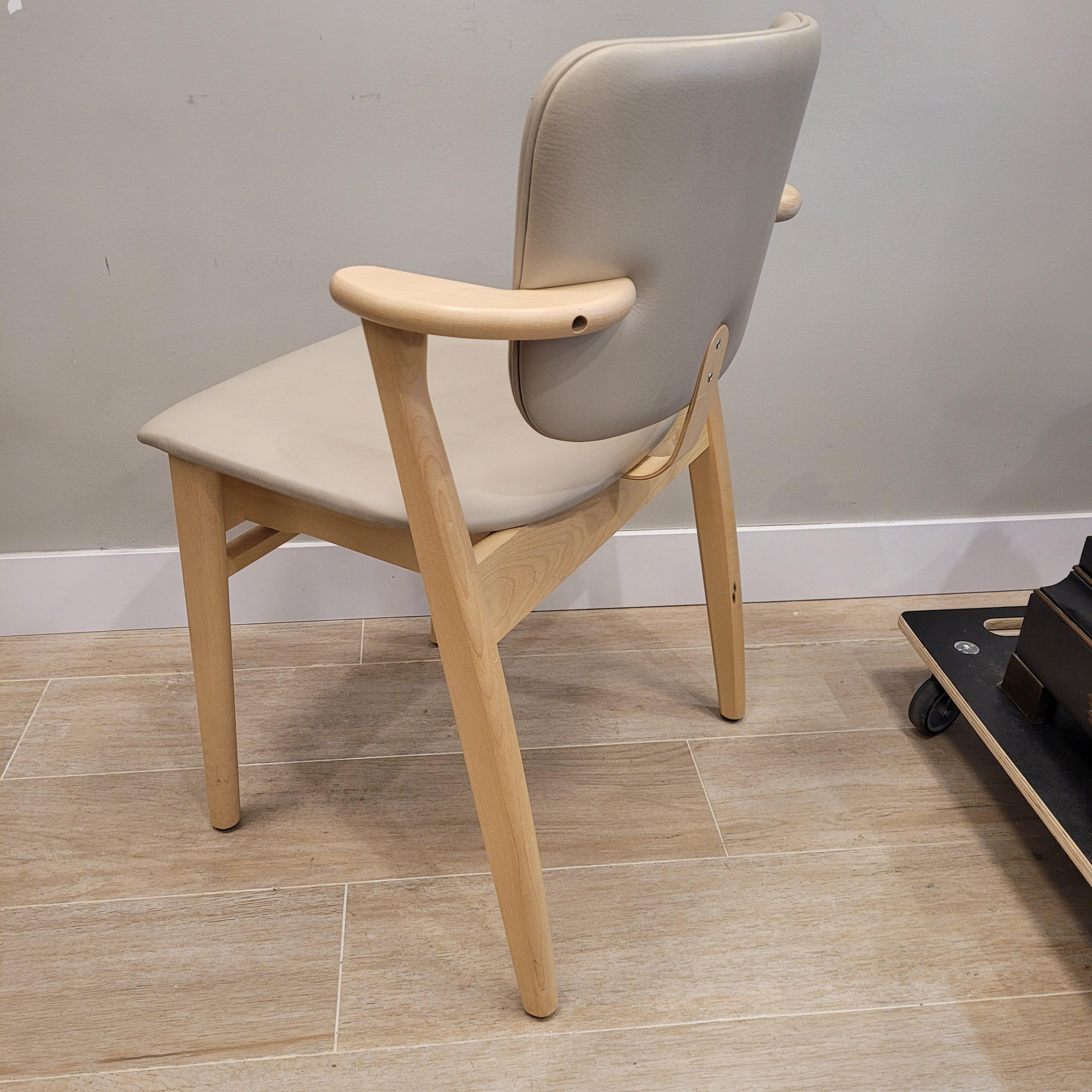 Finland grey leather wood Domus Chair, Ilmari Tapiovaara, Artek 6