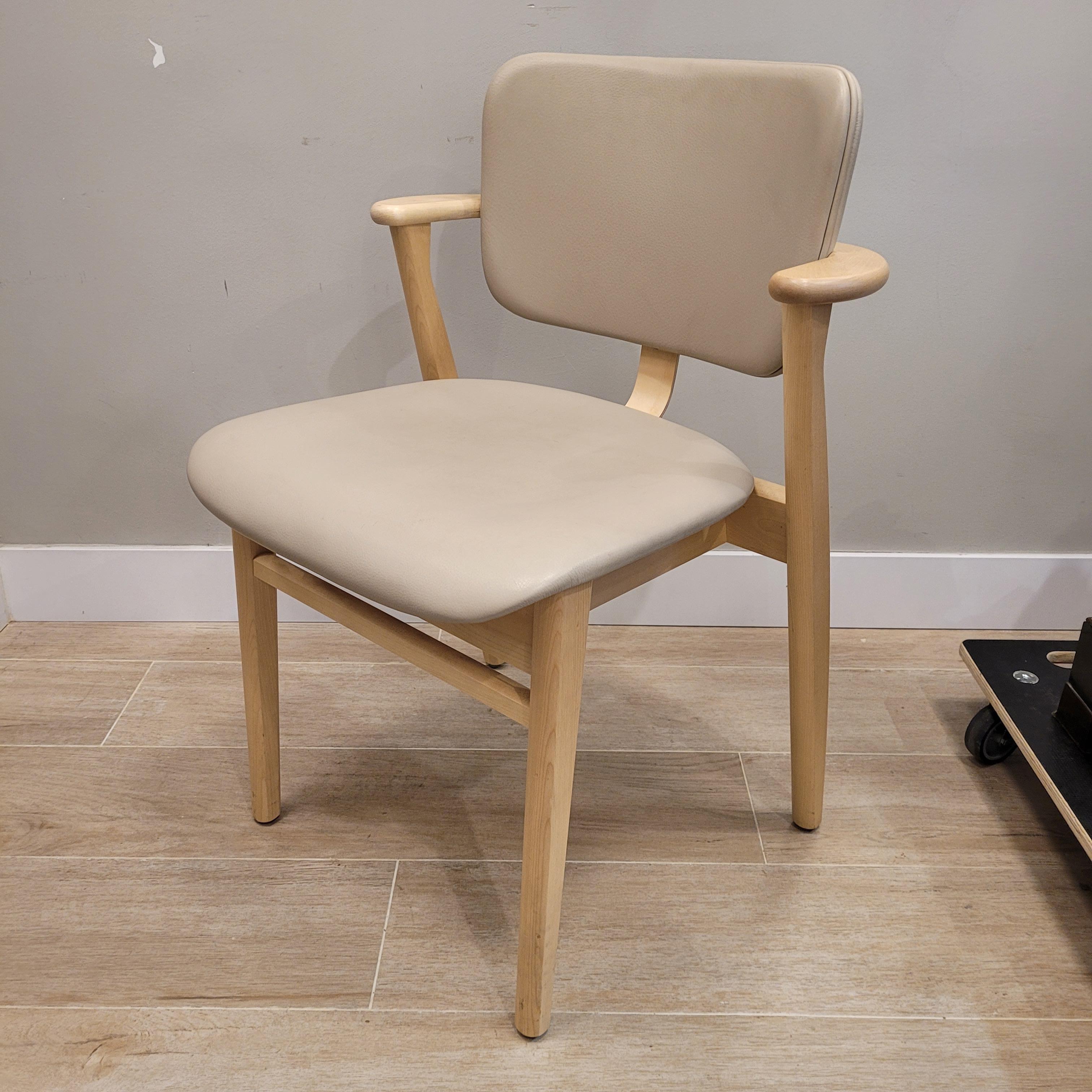 Finland grey leather wood Domus Chair, Ilmari Tapiovaara, Artek 10