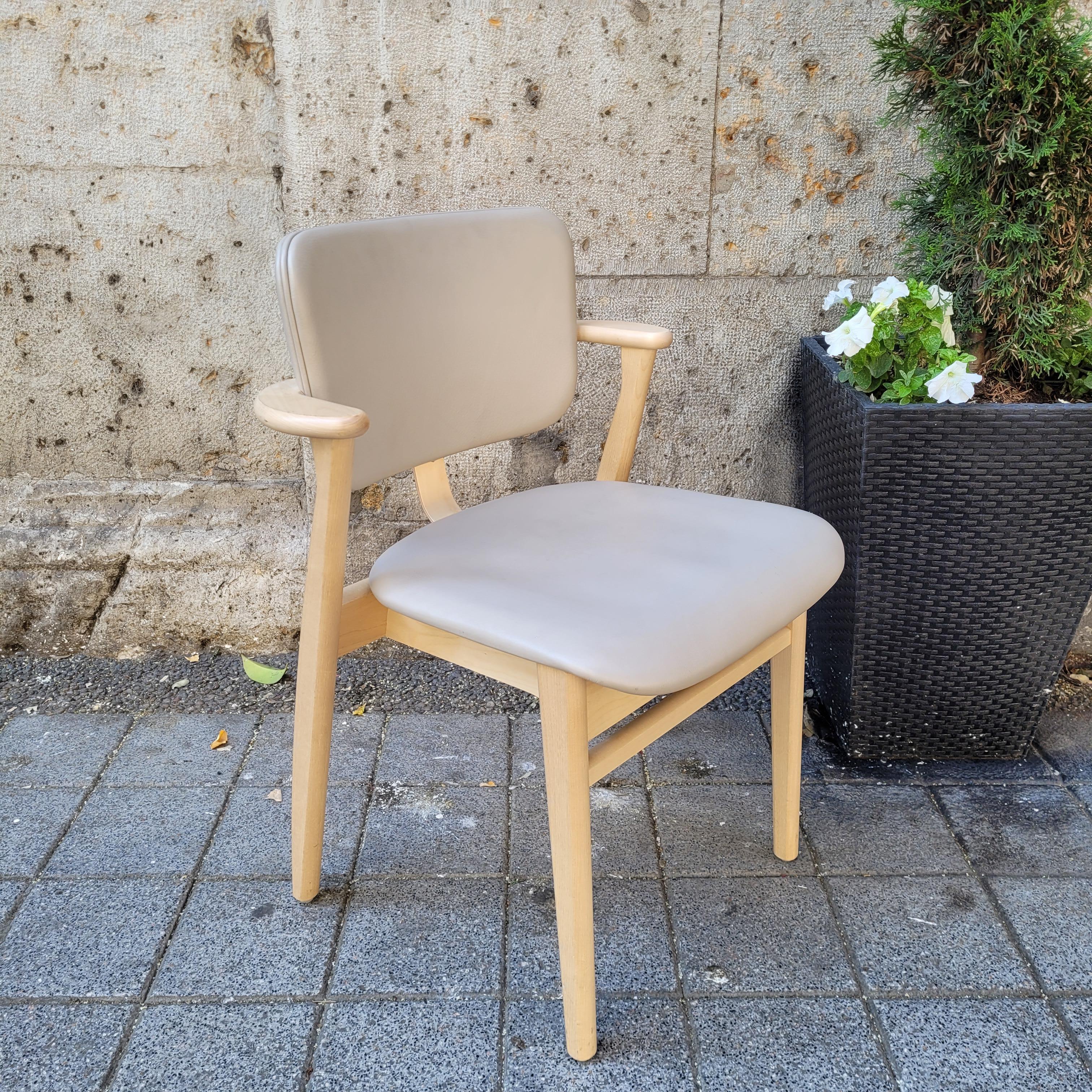 Finland grey leather wood Domus Chair, Ilmari Tapiovaara, Artek 11