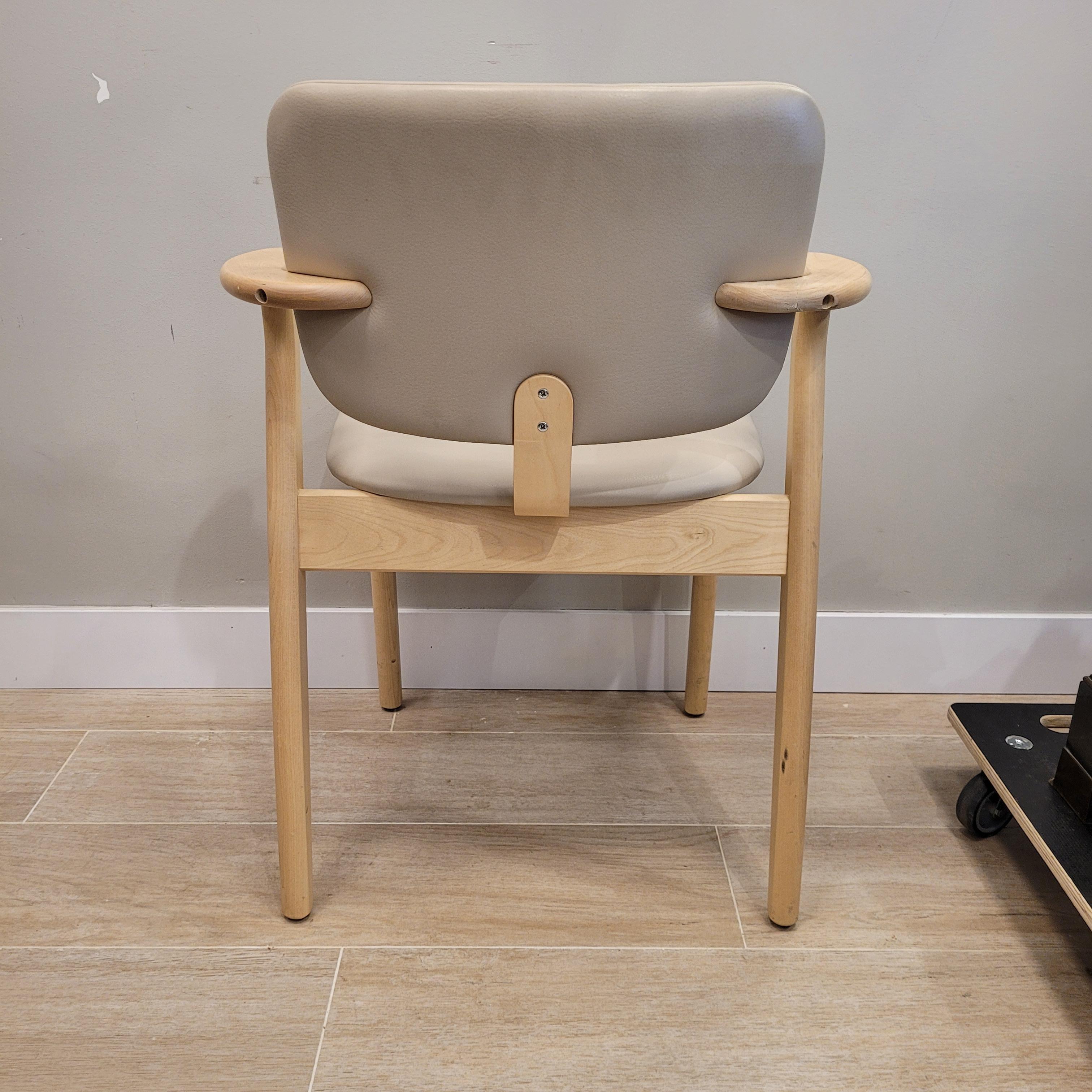 Finland grey leather wood Domus Chair, Ilmari Tapiovaara, Artek 12