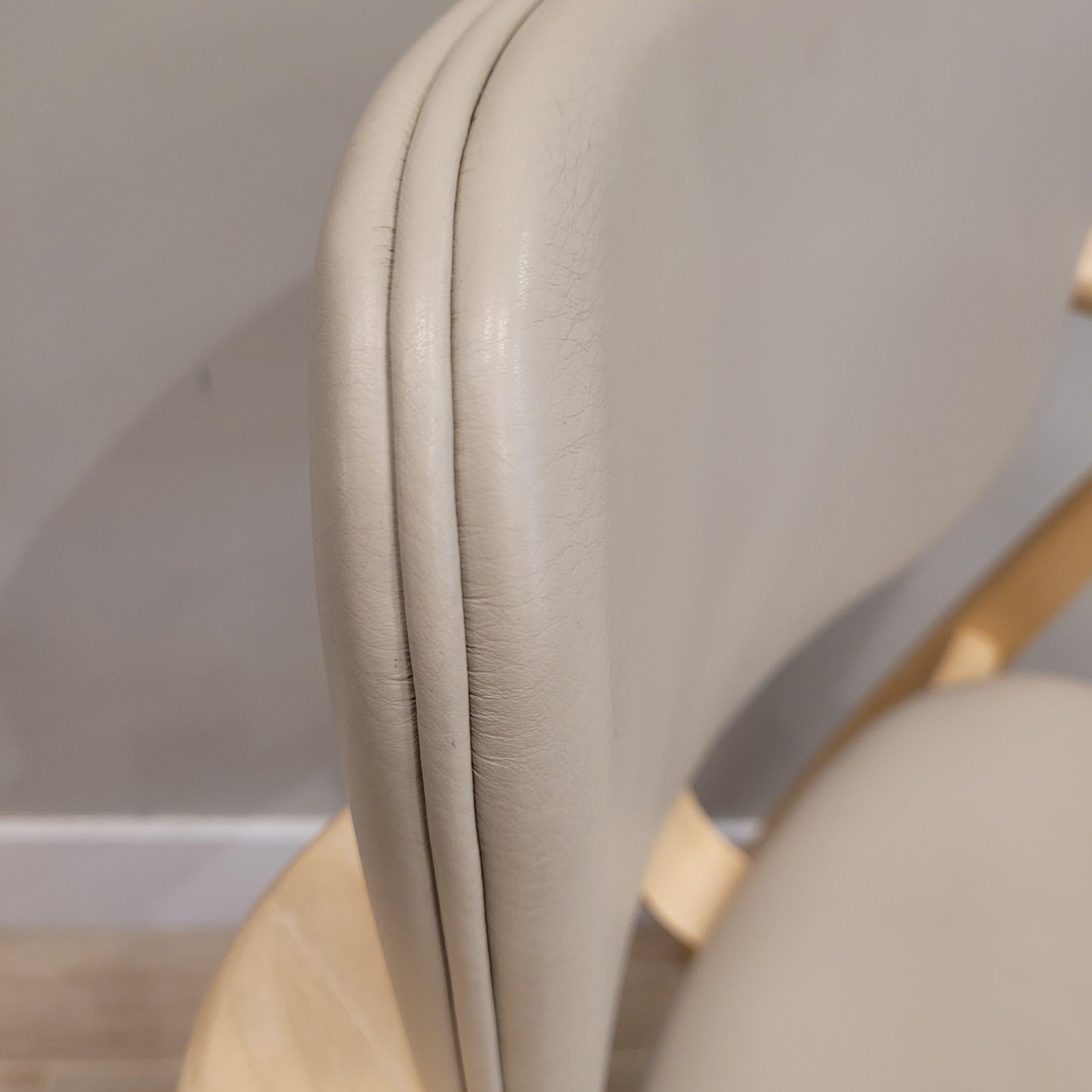 Leather Finland grey leather wood Domus Chair, Ilmari Tapiovaara, Artek