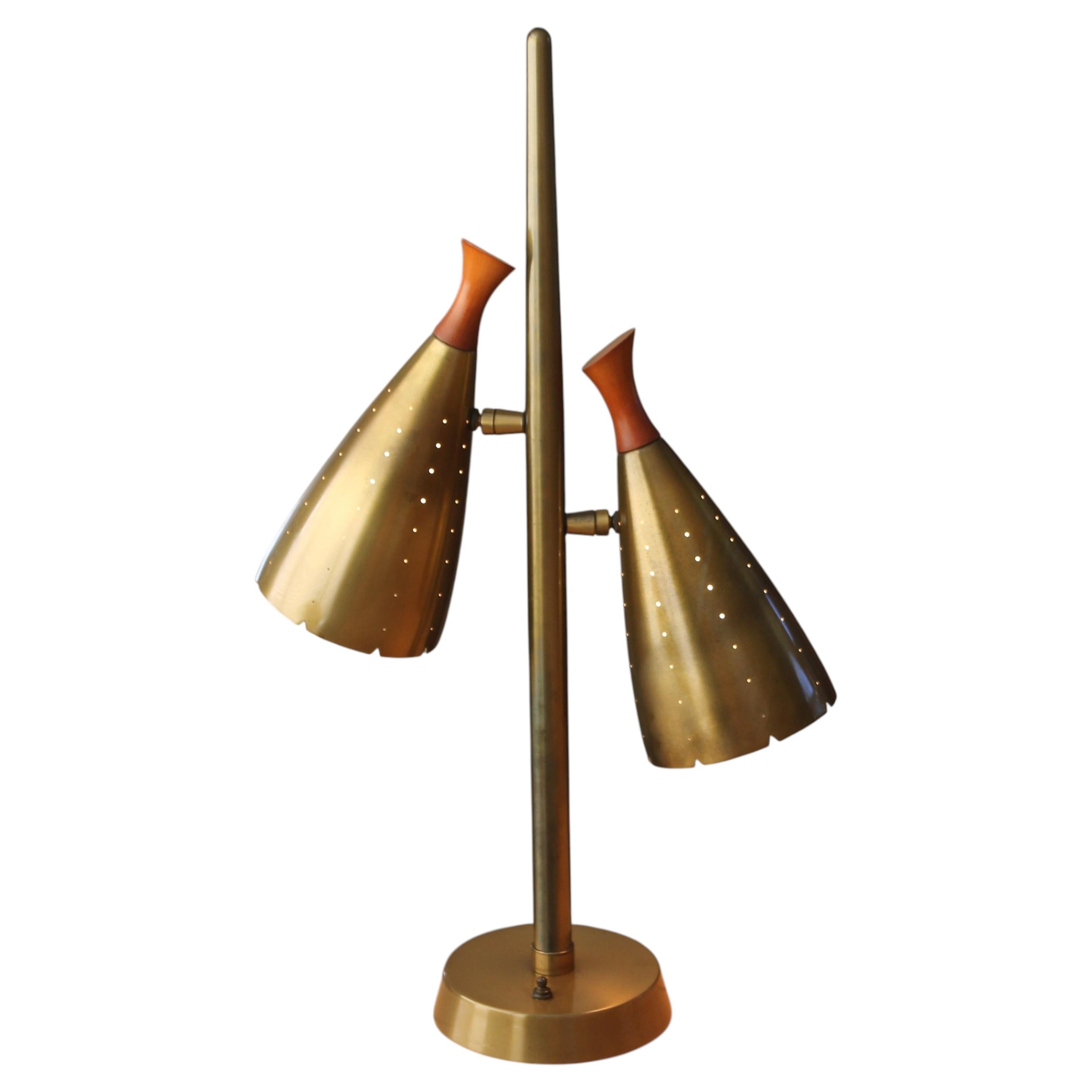 Finland House 2 Cone Table Pole Lamp anni '50 Mid Century Modern After Paavo Tynell