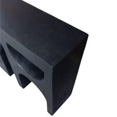 Finley Console Table, Painted wood, Carved Arches, Custom Finish, New