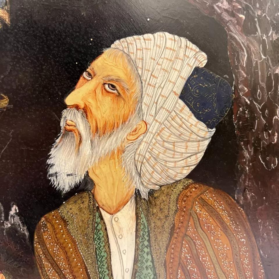 Finley hand painted Framed Persian School Figurative Painting For Sale 3