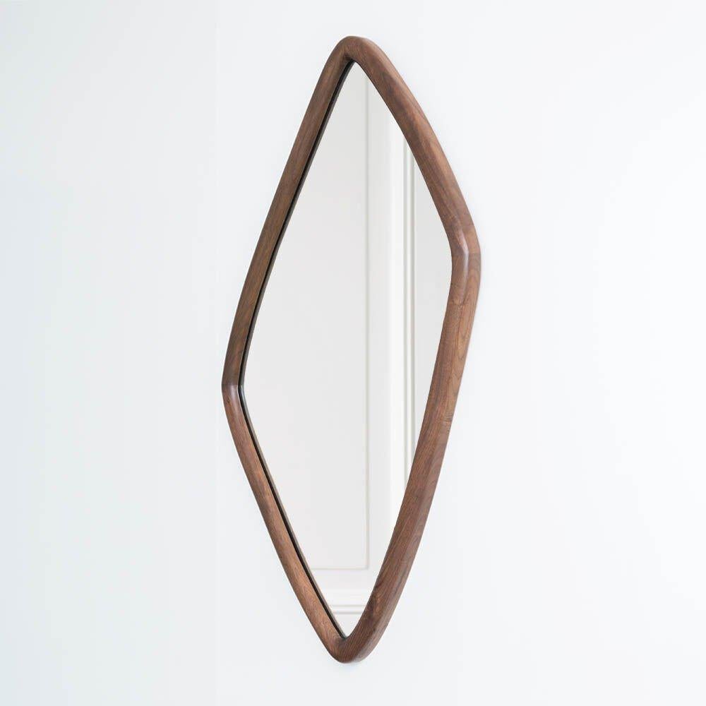 Modern Kelly Wearstler Organic Finley Mirror in Ebonized Walnut For Sale