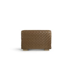 Finley Ottoman in Leather and Metal by Madheke