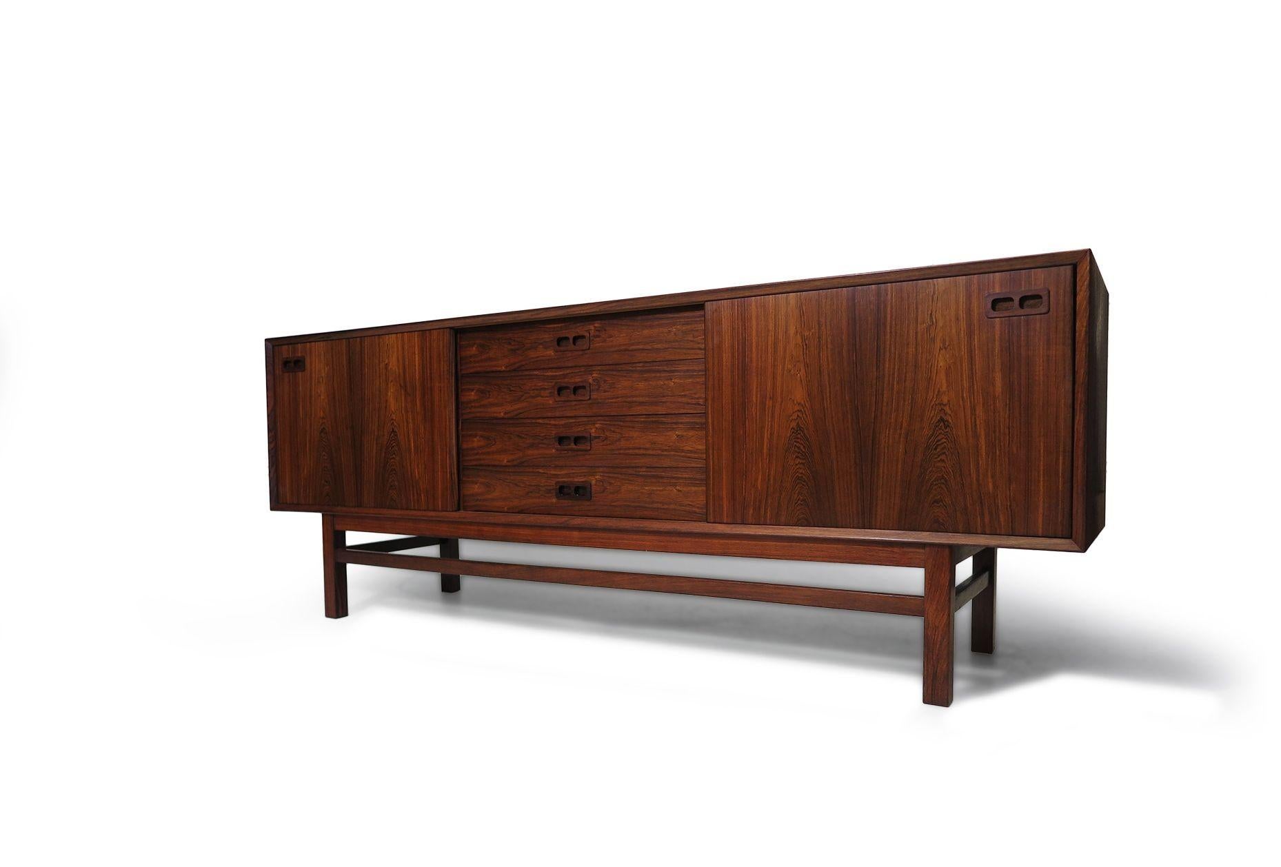 Scandinavian Modern Finley Restored Mid-century Danish Rosewood Credenza