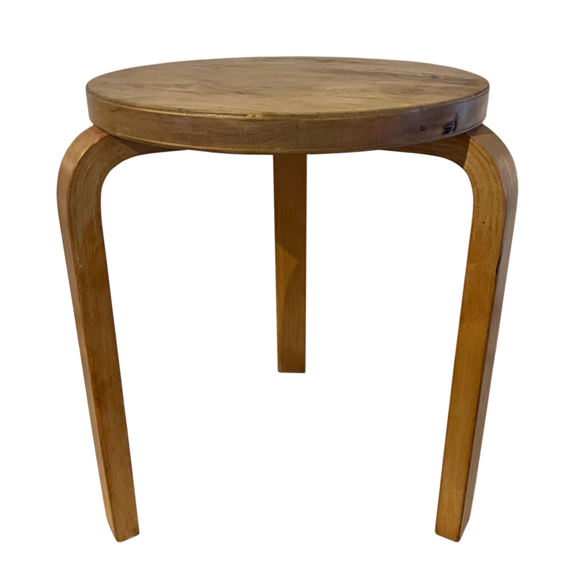 Hand-Crafted Finmar Three Legged Stool, Finland 1930s For Sale