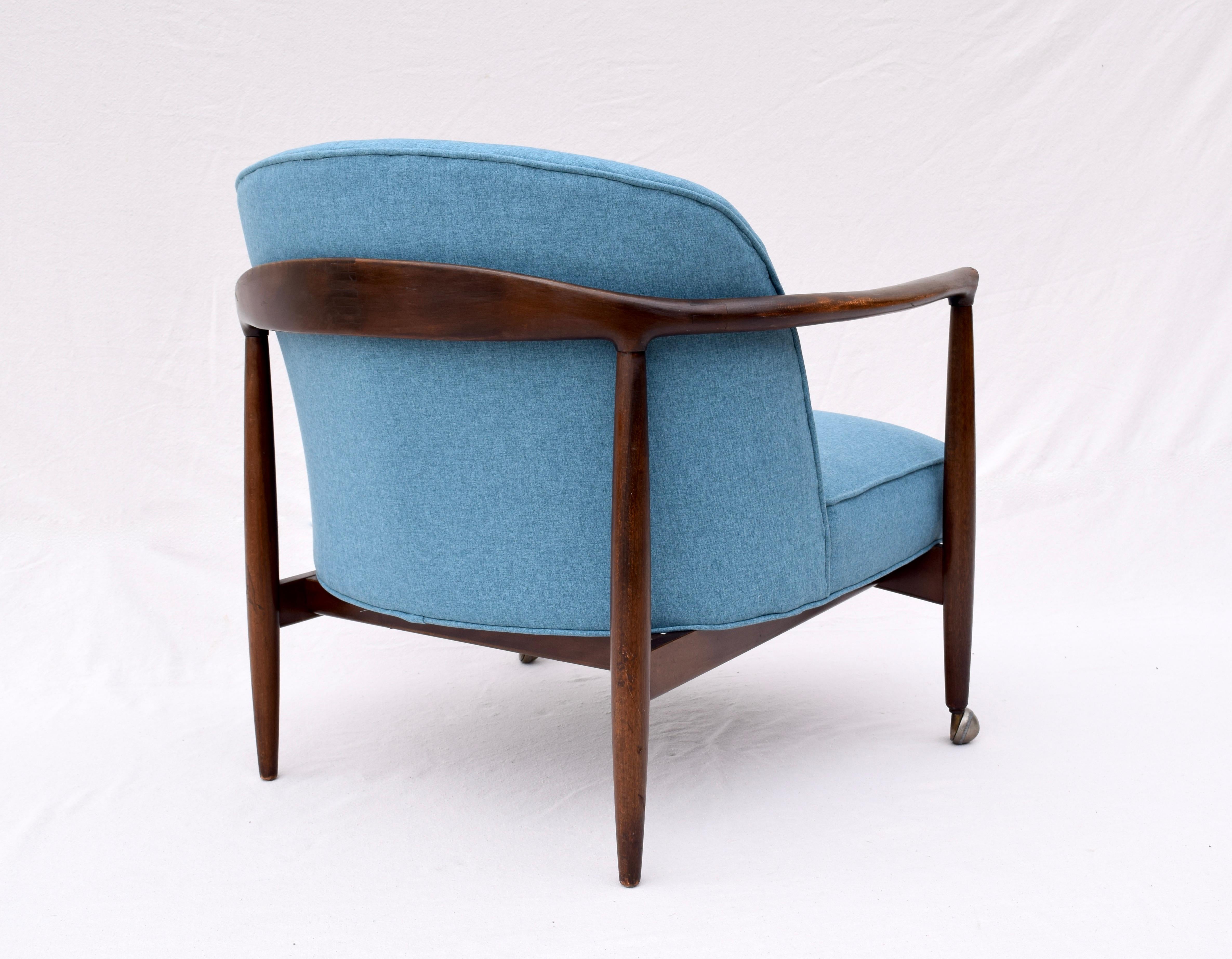 Scandinavian Modern Finn Andersen for Selig Danish Sculpted Barrel Back Lounge Chair