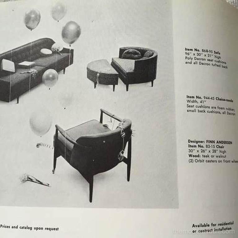 Finn Andersen for Selig Denmark Sculpted Barrel Back Lounge Chairs, circa 1960 3