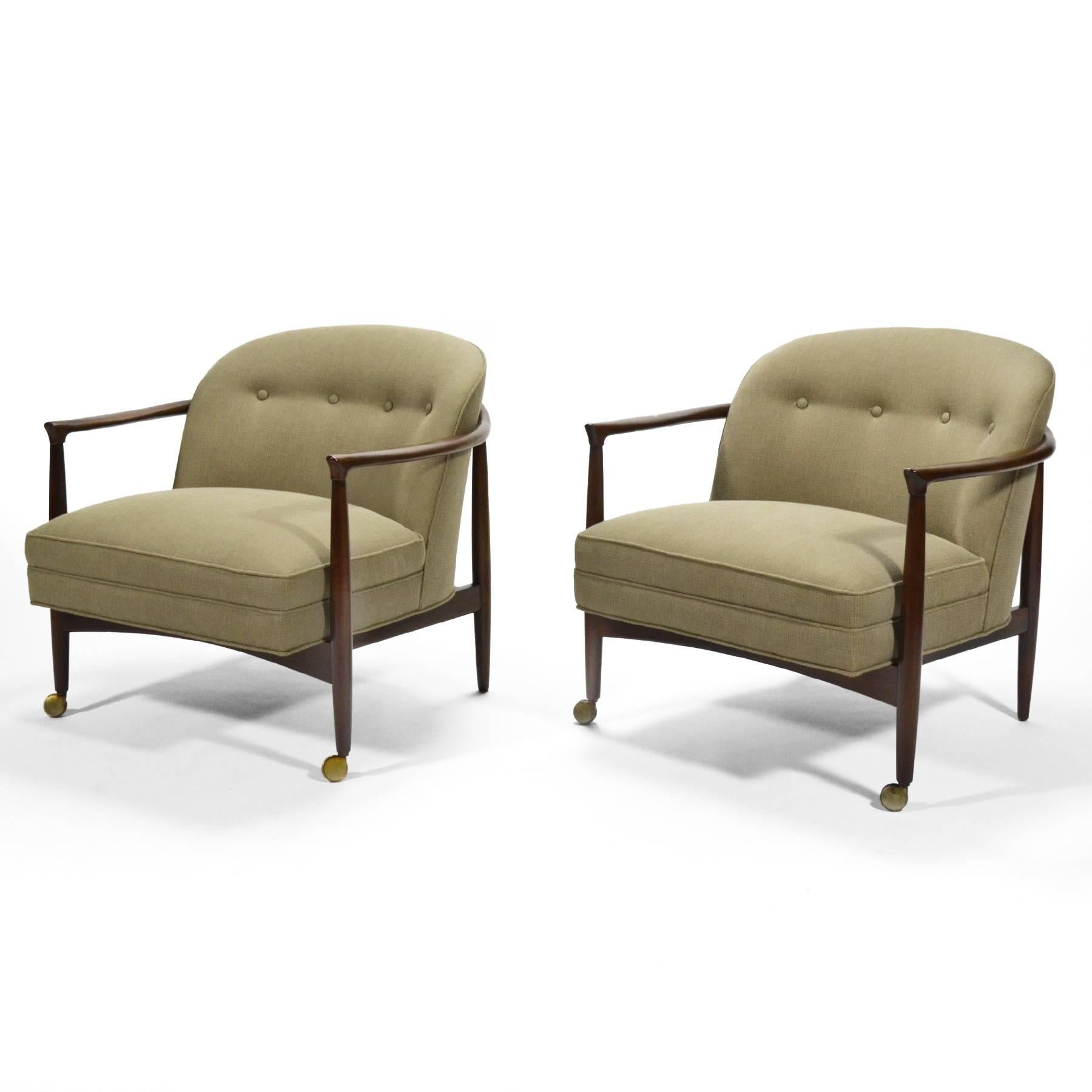 Scandinavian Modern Finn Andersen Pair of Barrel-Back Lounge Chairs