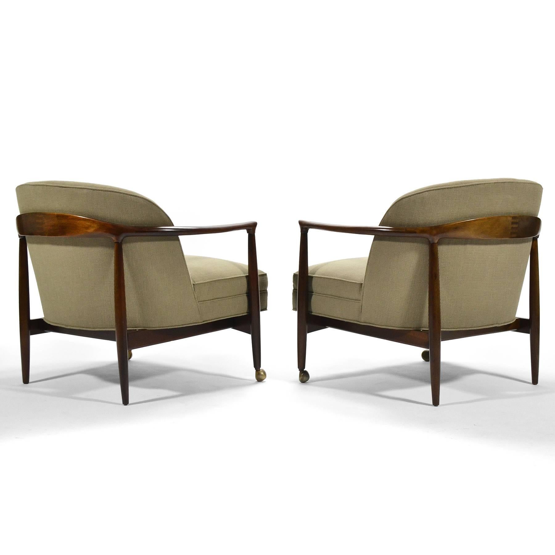 Danish Finn Andersen Pair of Barrel-Back Lounge Chairs