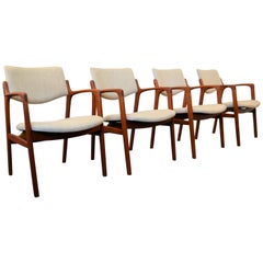 Finn Haugaard Teak Armrest Chairs, Set of Four