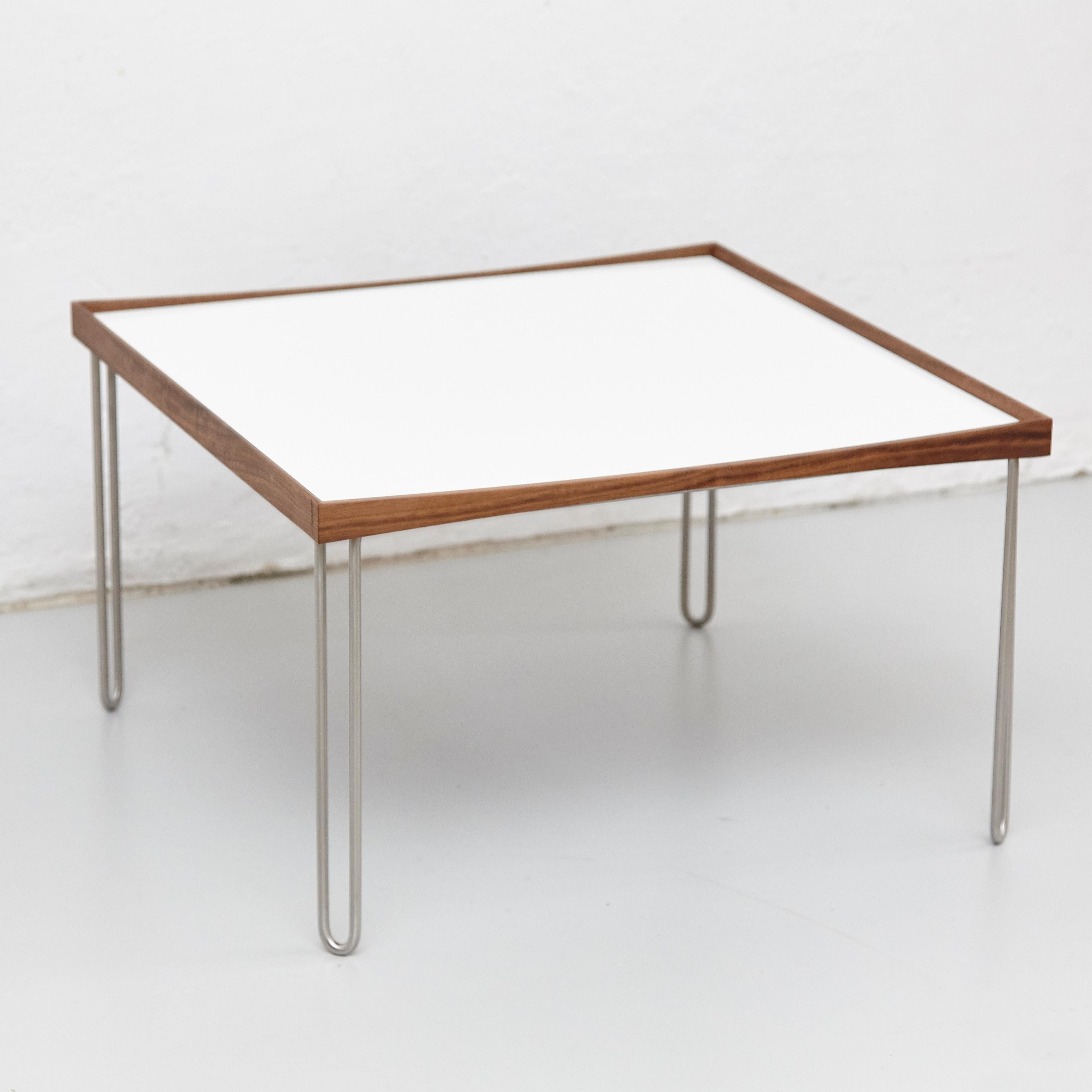 Finn Juhl Tray Table, Wood, High Gloss Black and White Laminate and Steel 1