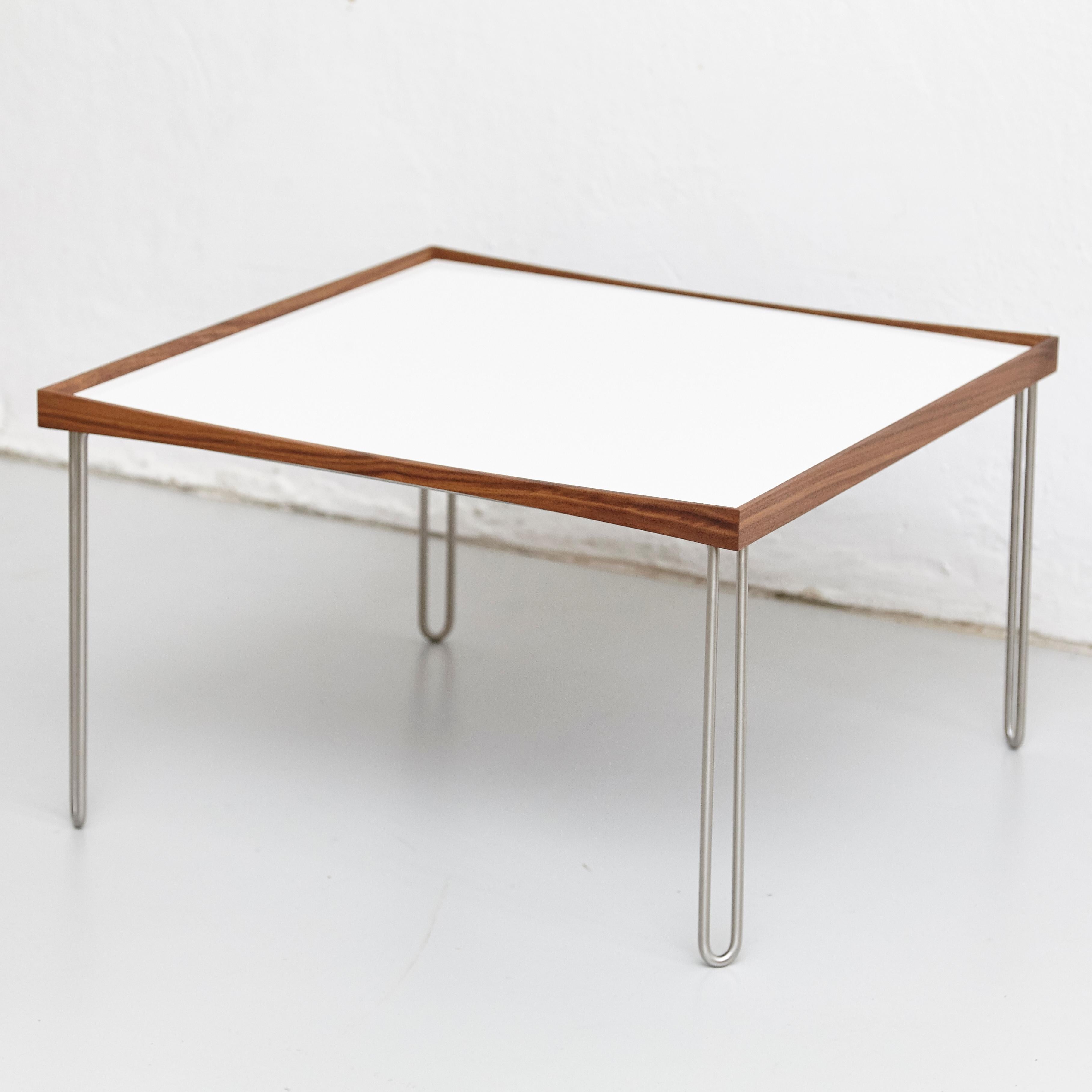 Finn Juhl Tray Table, Wood, High Gloss Black and White Laminate and Steel 2