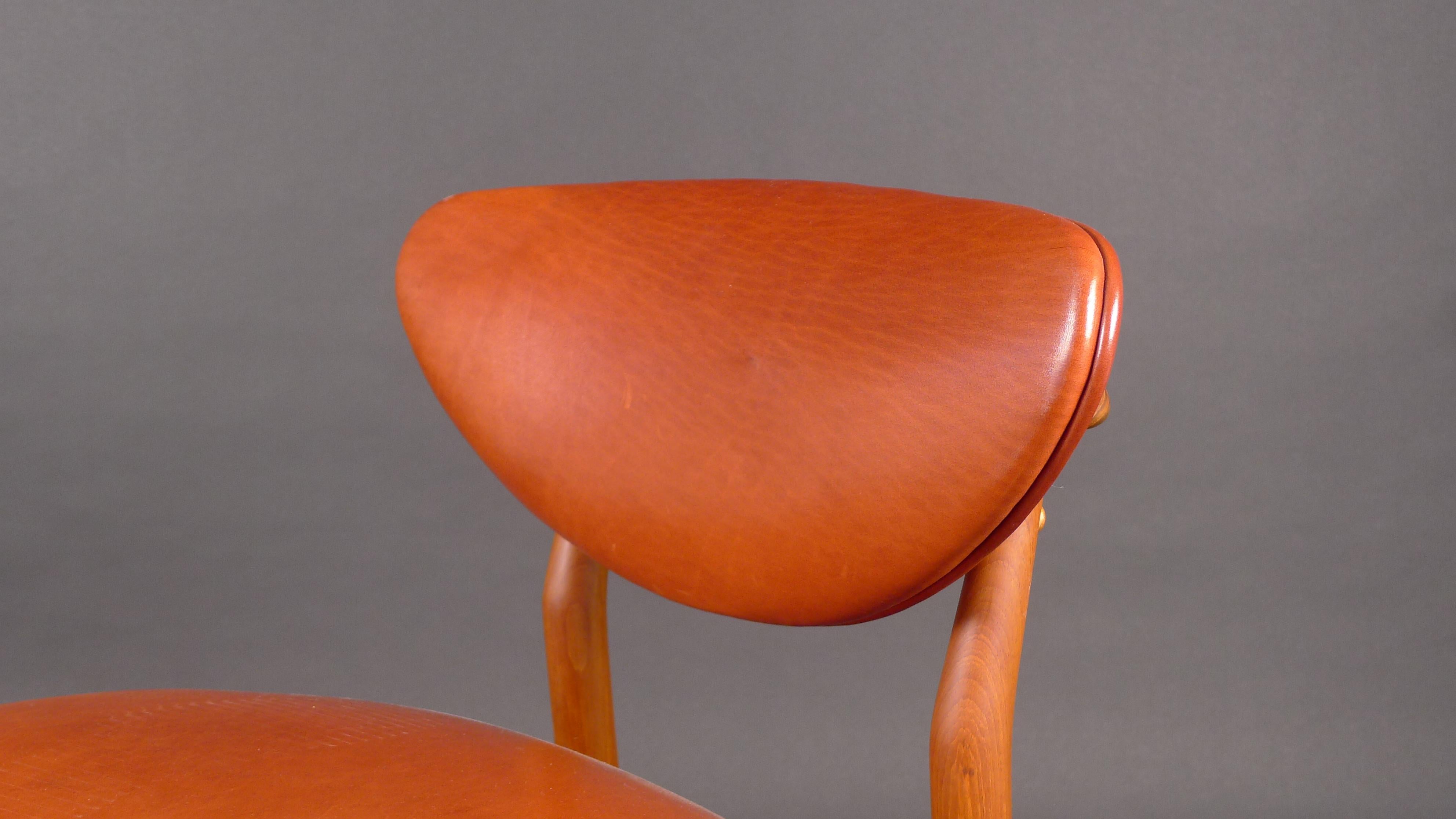 Scandinavian Modern Finn Juhl, 108 Chair, 1946, in Teak, Made by Niels Vodder, Copenhagen, Stamped For Sale