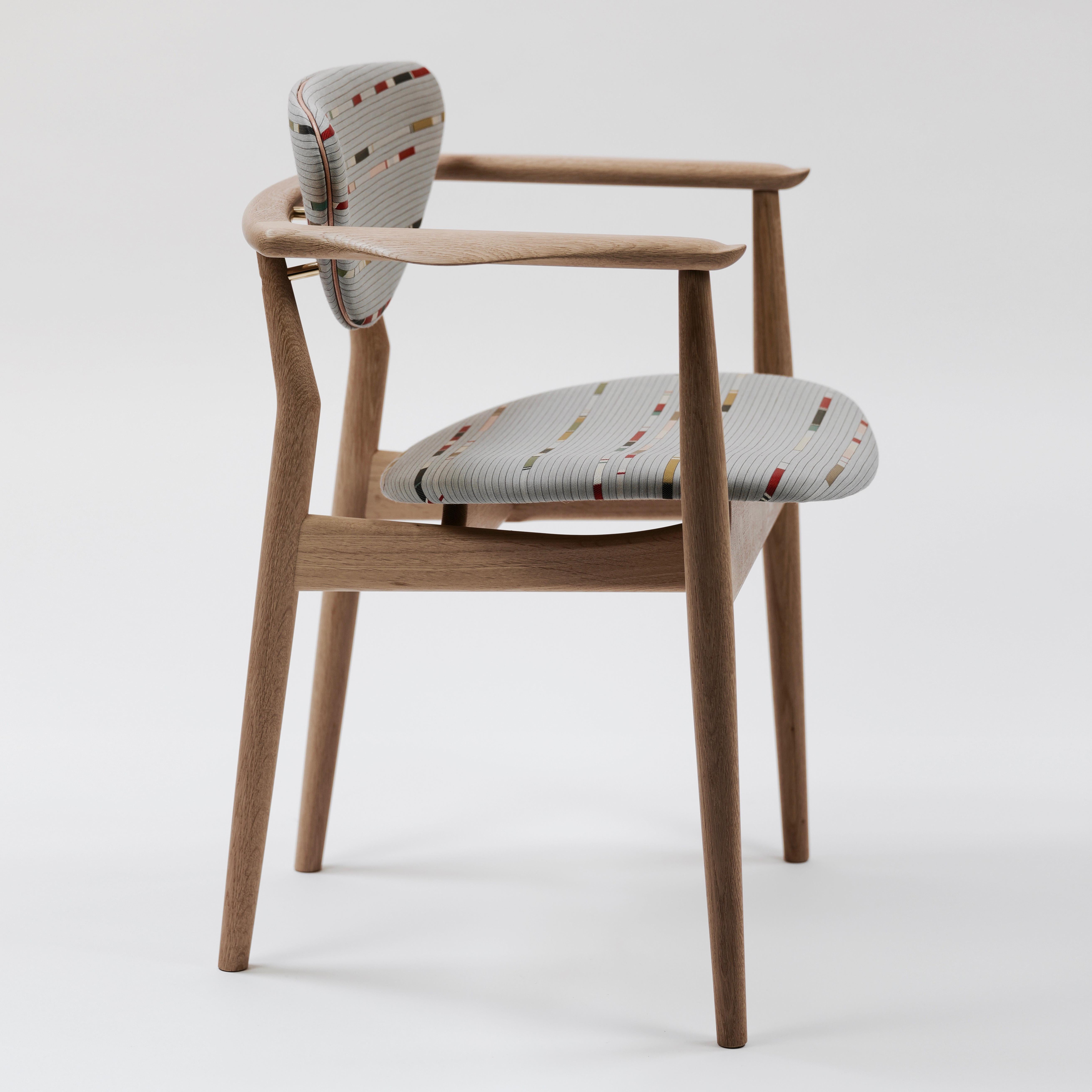 Modern Finn Juhl 109 Chair, Wood and Paul Smith Fabric