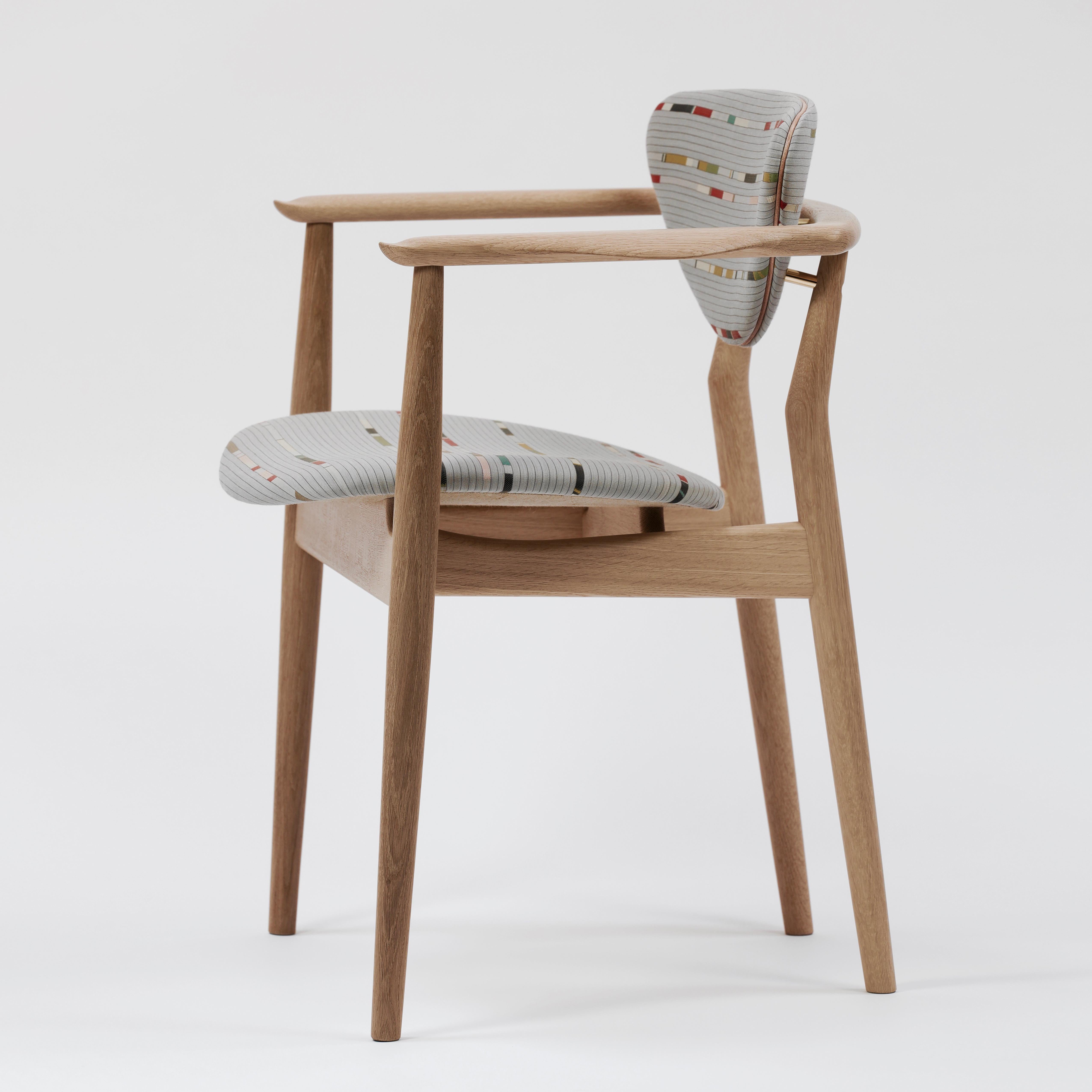 Danish Finn Juhl 109 Chair, Wood and Paul Smith Fabric