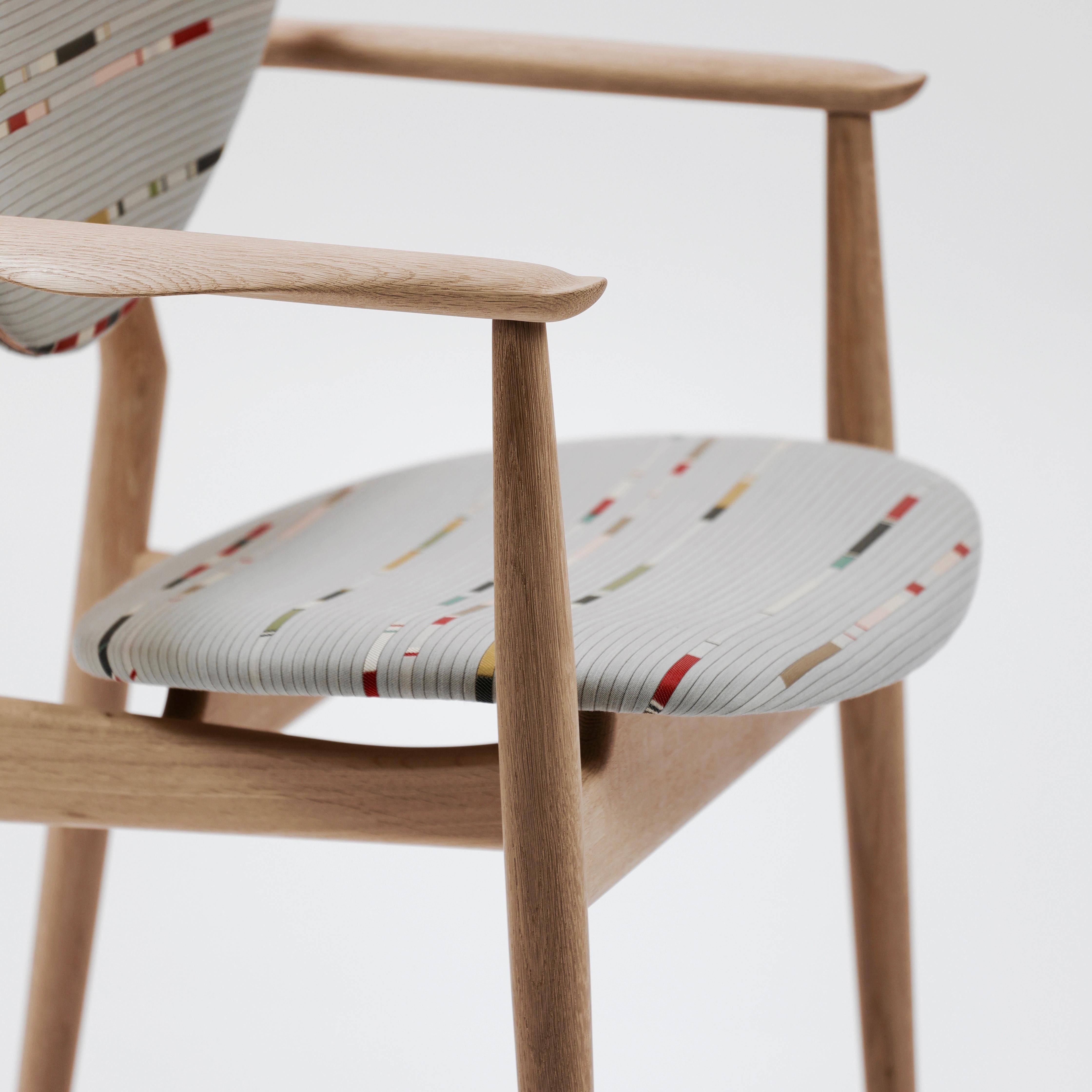 Contemporary Finn Juhl 109 Chair, Wood and Paul Smith Fabric