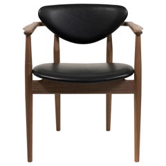 Finn Juhl 109 Chair, Wood and Elegance Black Leather