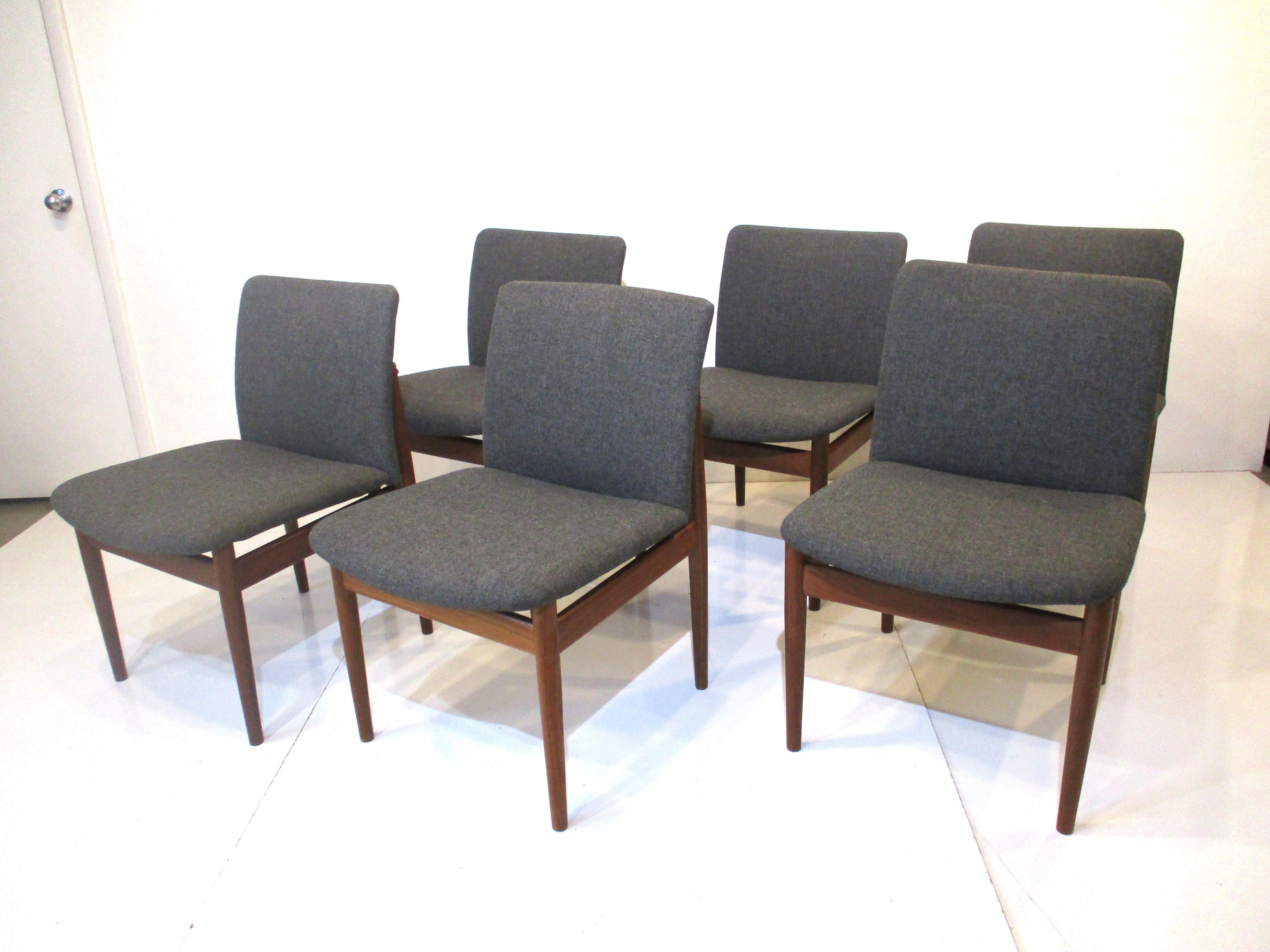 Mid-Century Modern Finn Juhl 191 Teak Dining Chairs by France & Sons Denmark