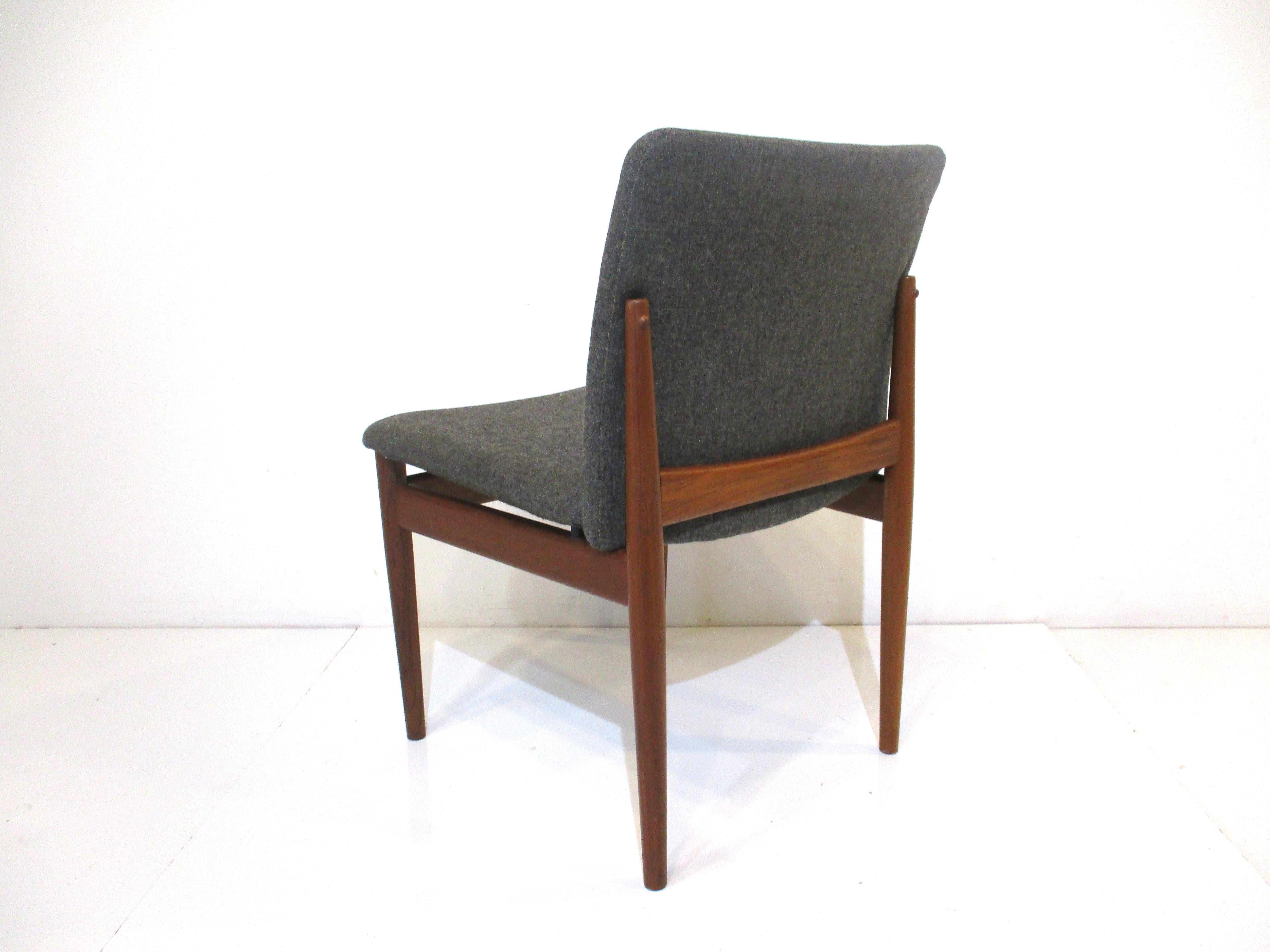 Upholstery Finn Juhl 191 Teak Dining Chairs by France & Sons Denmark
