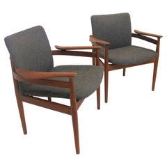 Finn Juhl 192 Teak Arm Chairs by France & Sons Denmark