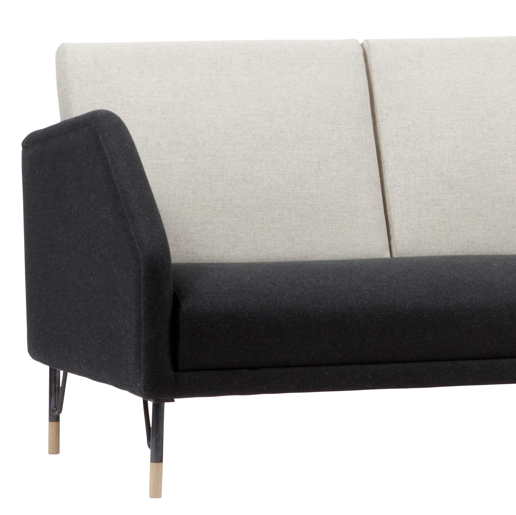Modern Finn Juhl 2-Seat 77 Sofa Couch, Wood and Fabric