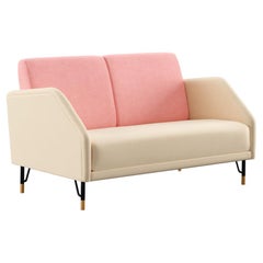 Finn Juhl 2-Seat 77 Sofa Couch, Wood and Fabric