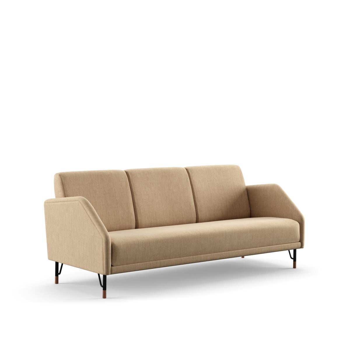 Finn Juhl 3-Seat 77 Sofa Couch, Wood and Fabric 4