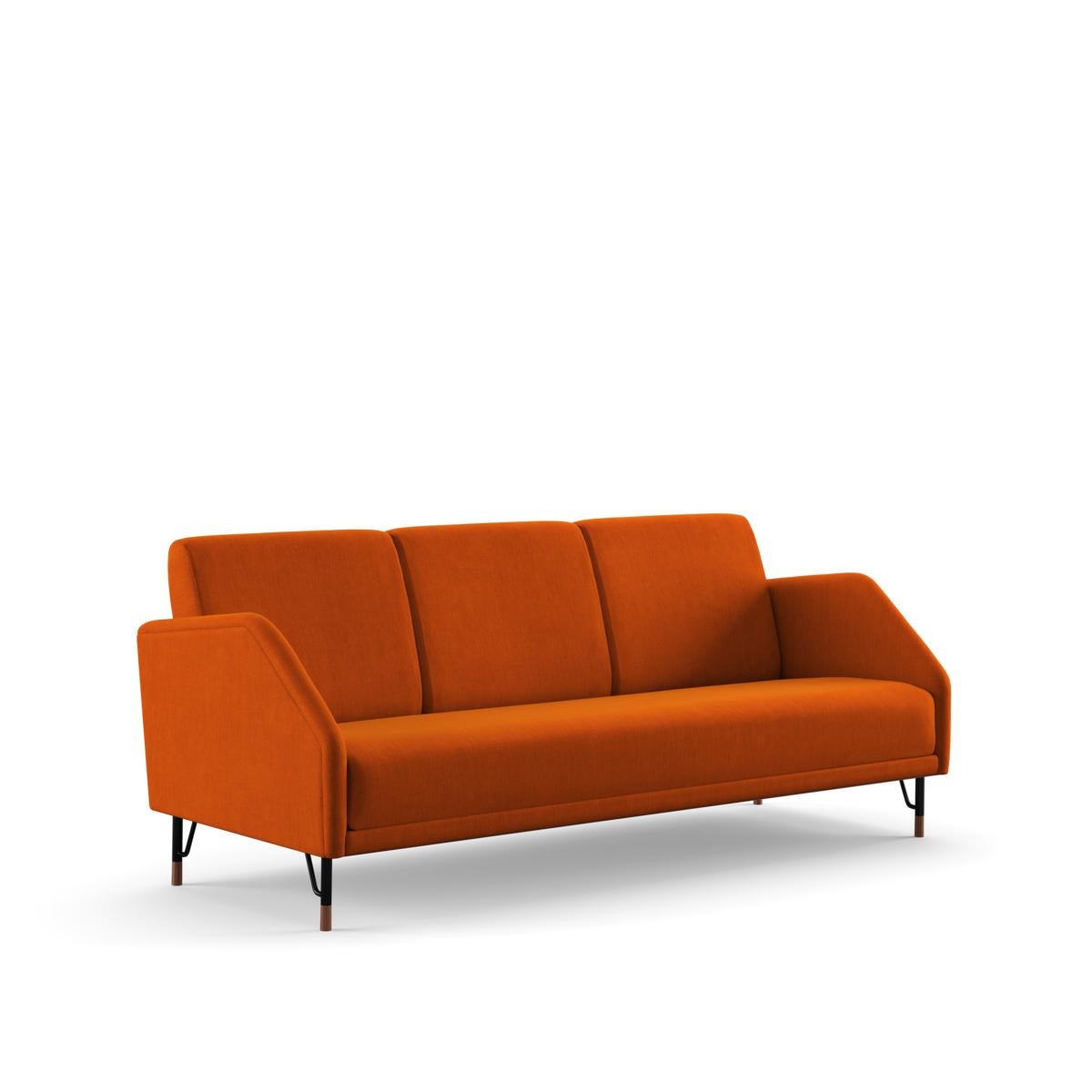 Finn Juhl 3-Seat 77 Sofa Couch, Wood and Fabric 4