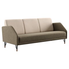 Finn Juhl 3-Seat 77 Sofa Couch, Wood and Fabric