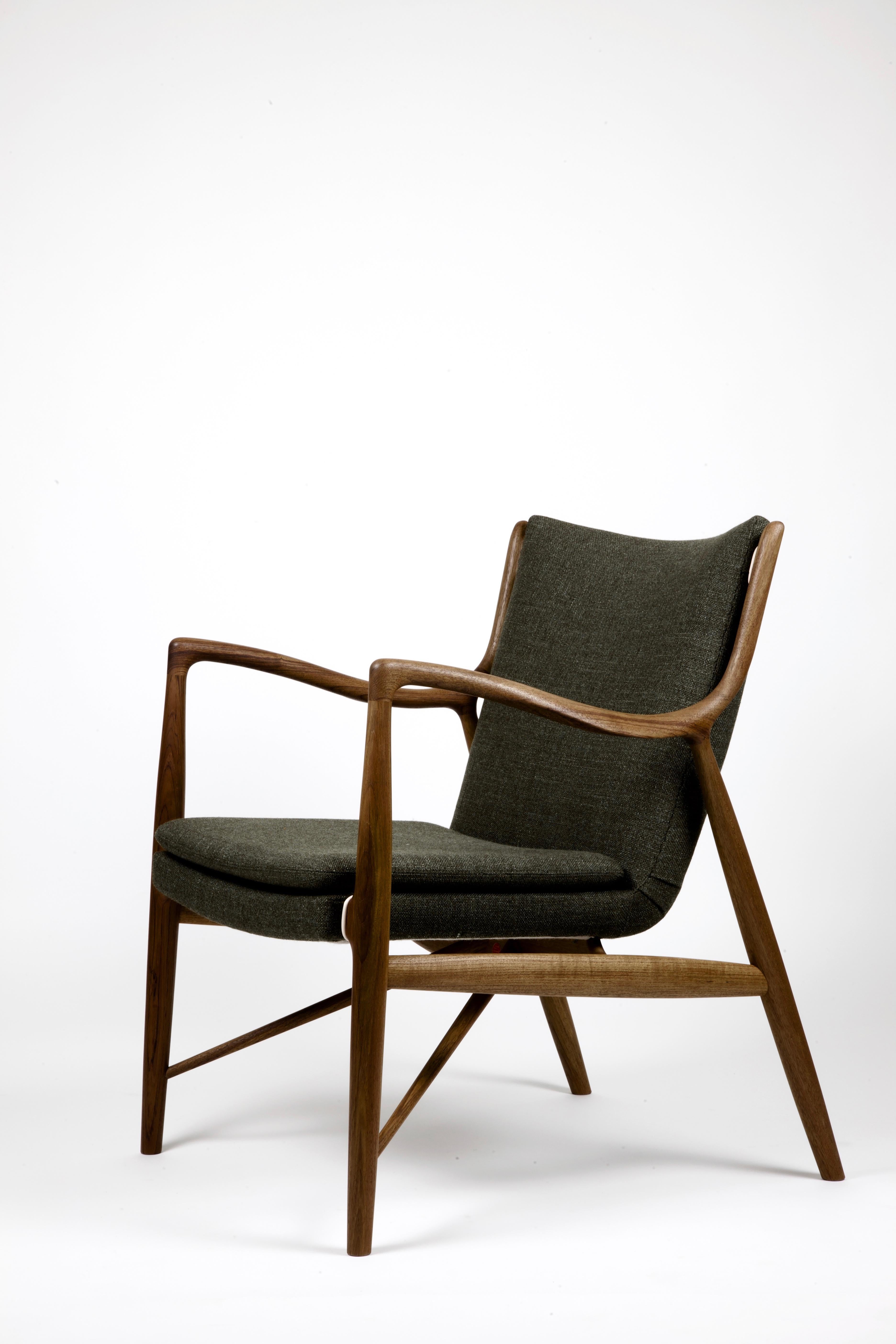 Danish Finn Juhl 45 Chair Walnut, Upholstery
