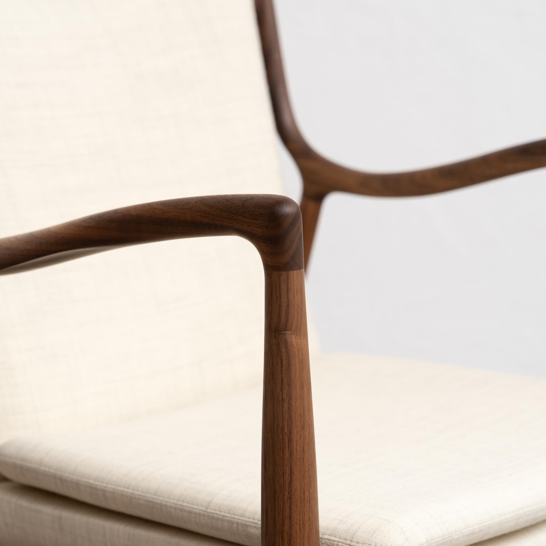 Finn Juhl 45 Chair, Wood and Fabric For Sale 3