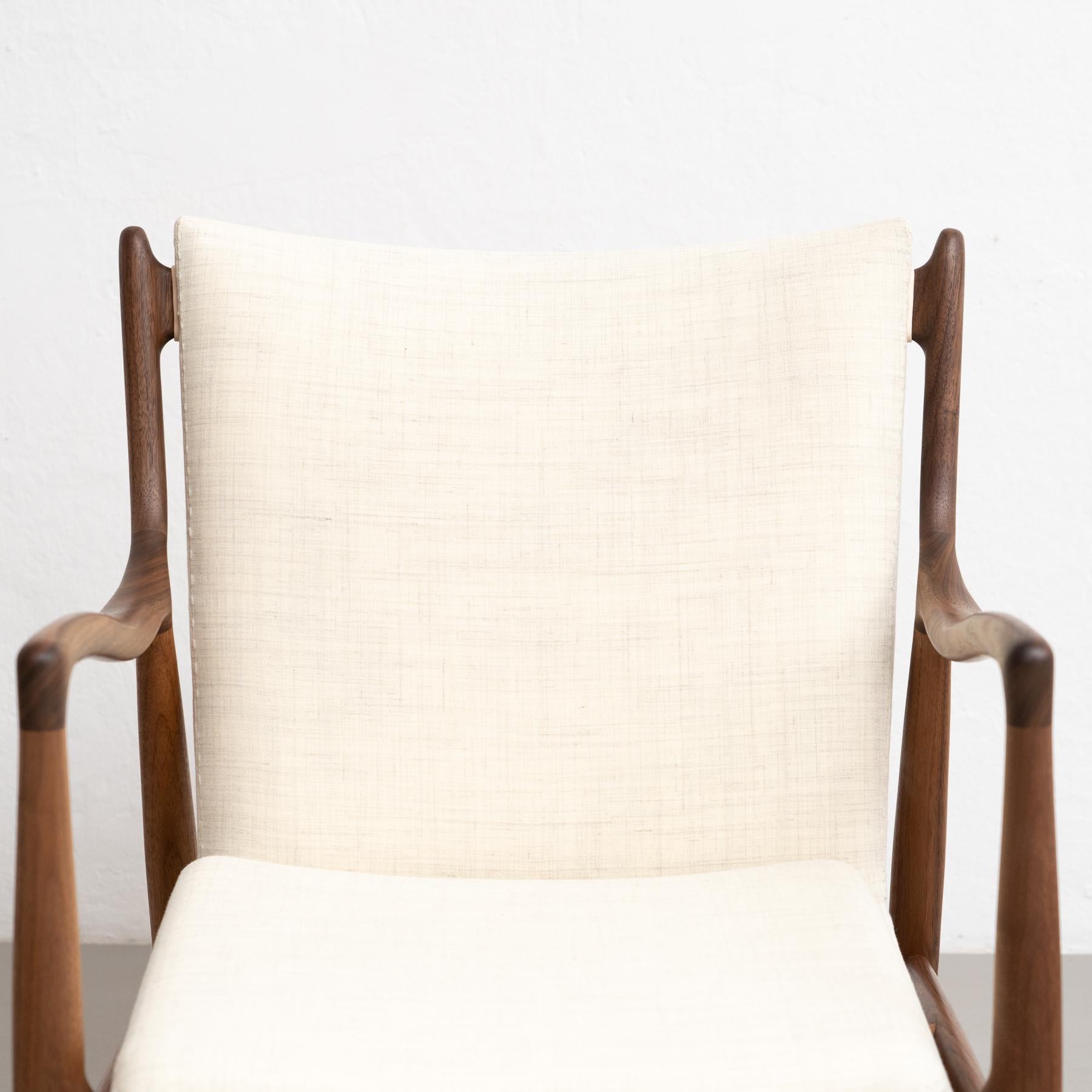 Finn Juhl 45 Chair, Wood and Fabric For Sale 9