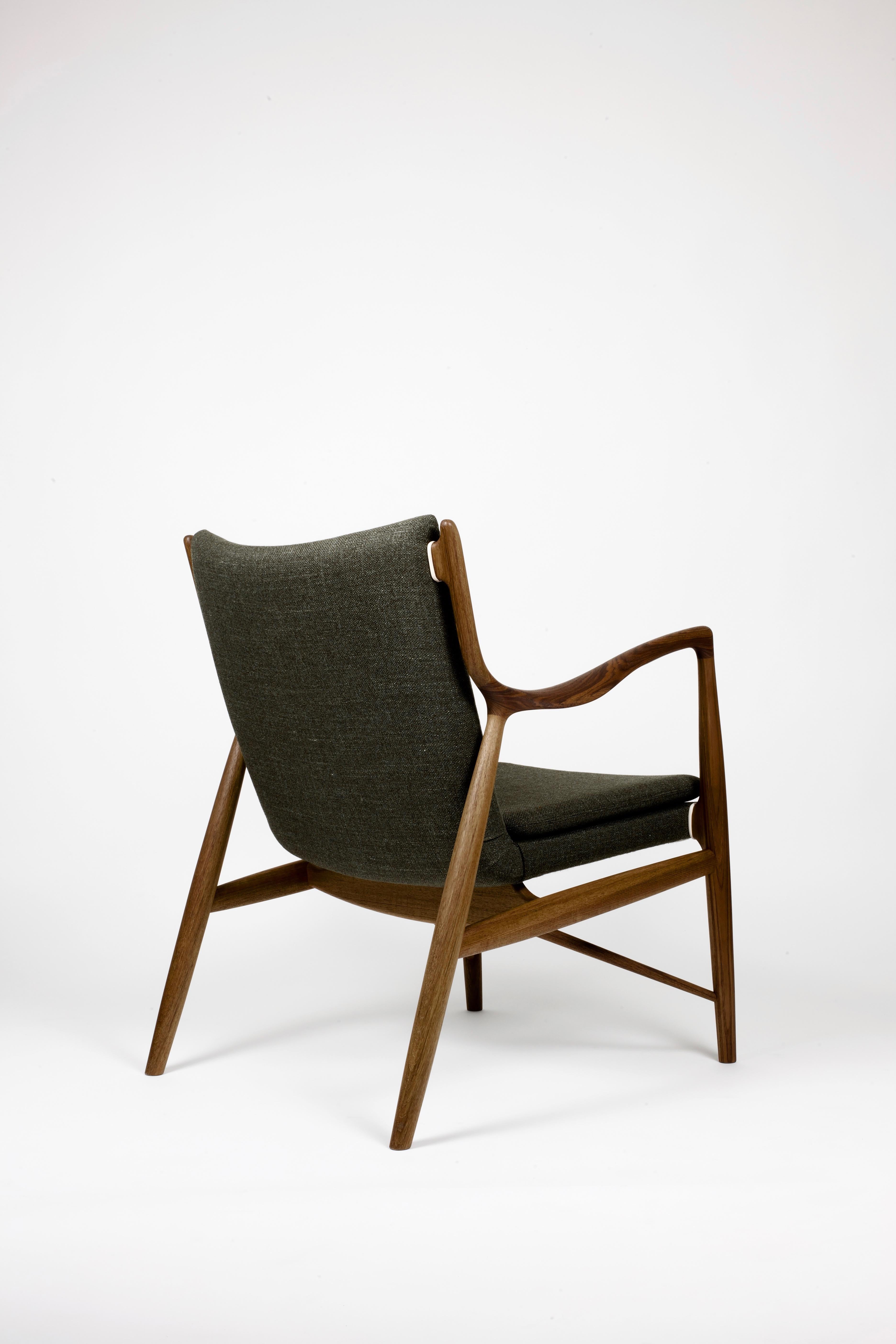 Danish Finn Juhl 45 Chair, Wood and Fabric