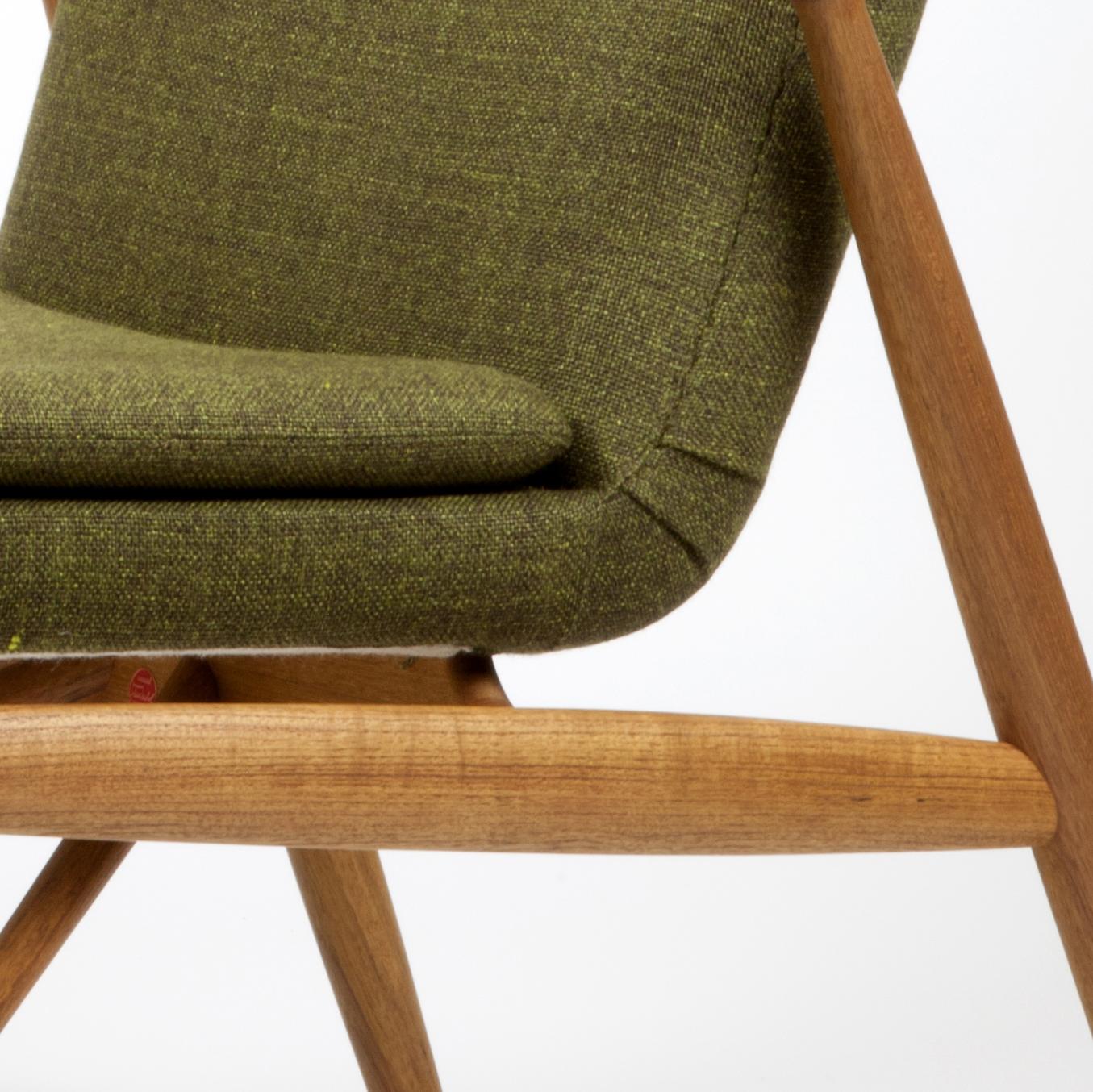 Contemporary Finn Juhl 45 Chair, Wood and Fabric