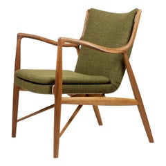 Finn Juhl 45 Chair, Wood and Fabric
