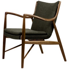 Finn Juhl 45 Chair, Wood and Fabric