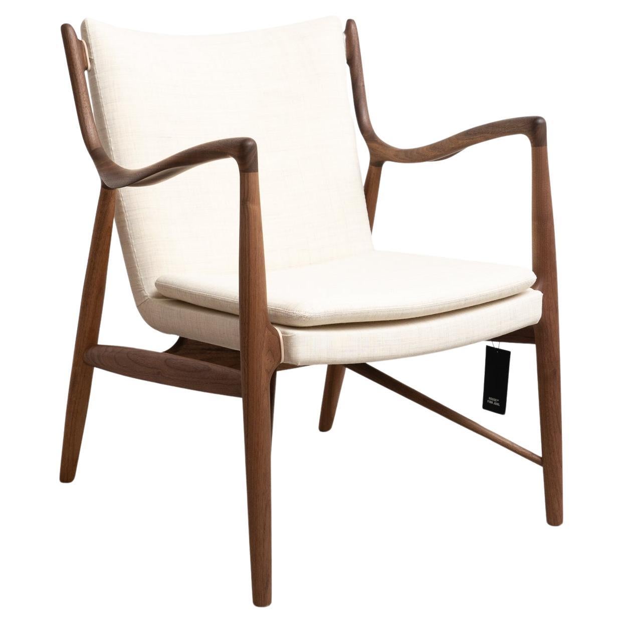 Finn Juhl 45 Chair, Wood and Fabric For Sale