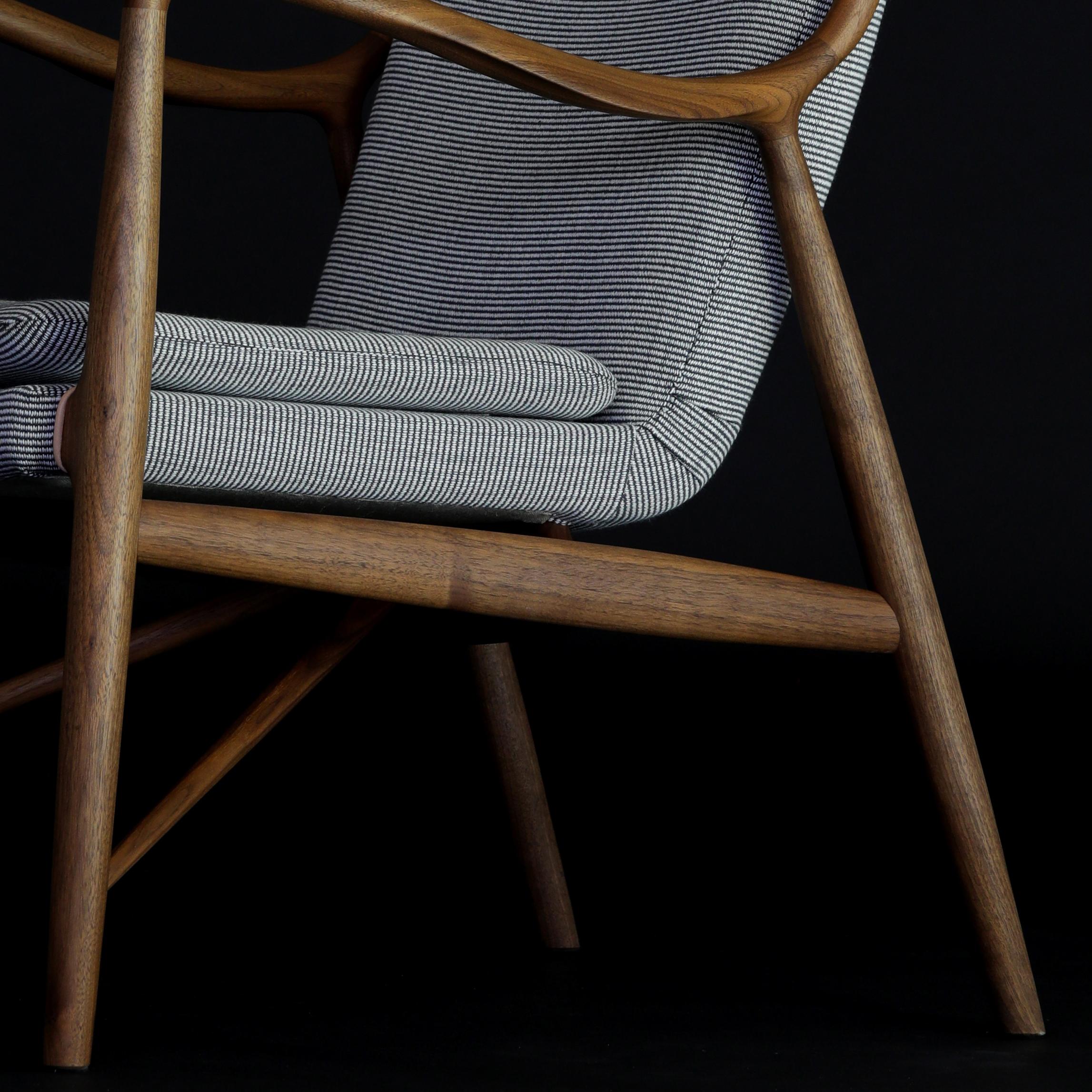 Modern Finn Juhl 45 Chair, Wood and Fuse Fabric